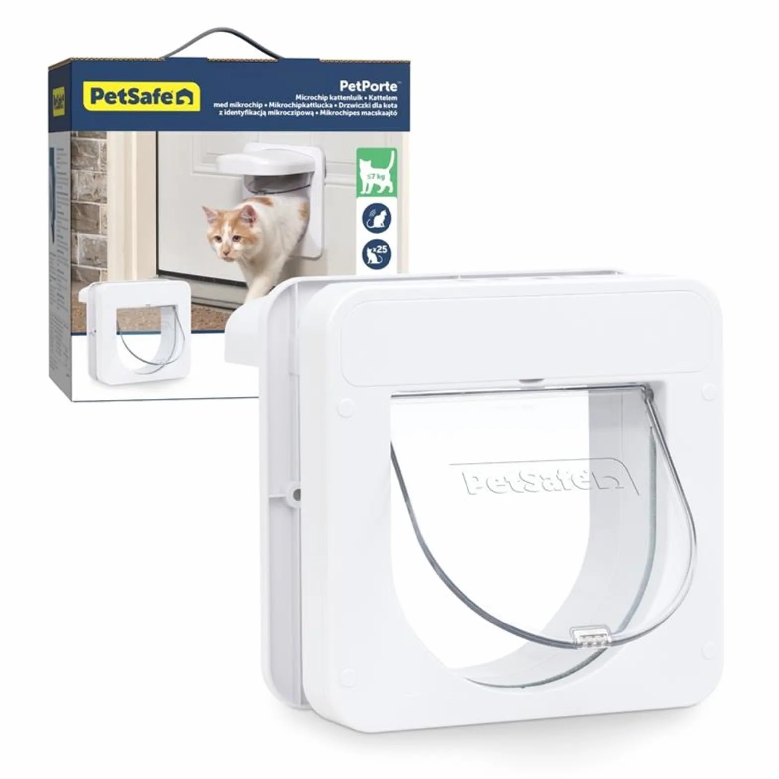PetSafe Petporte Smart Flap - Gattaiola con Microchip per Gatti, Porticina per Gatti Entrata Uscita, Chiave è il Microchip del tuo Gatto - Bianco