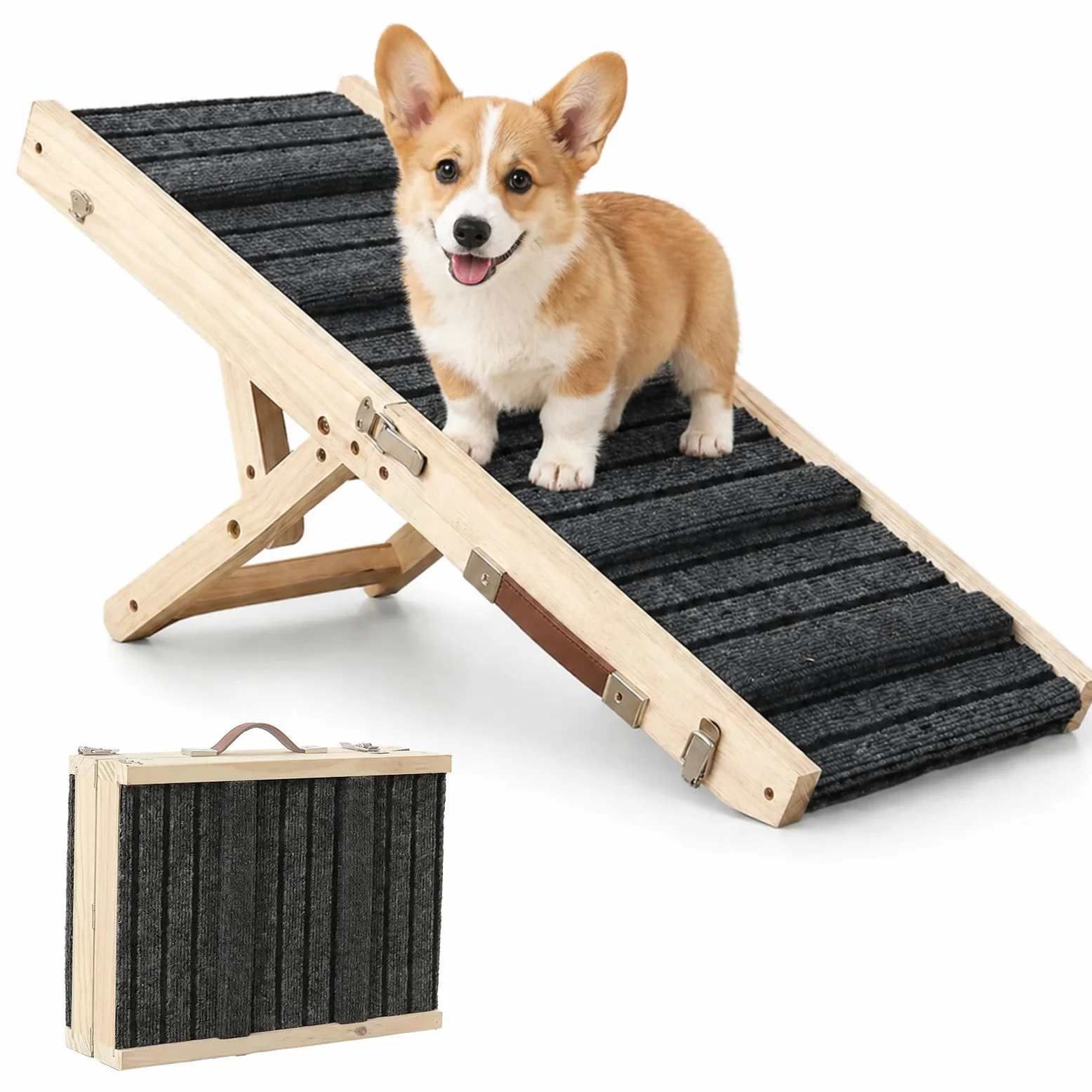 Rampa per Cani Piccoli Regolabile, Pedana per Cani Pieghevole, Rampe per can Adatto a di piccola Taglia, Antiscivolo