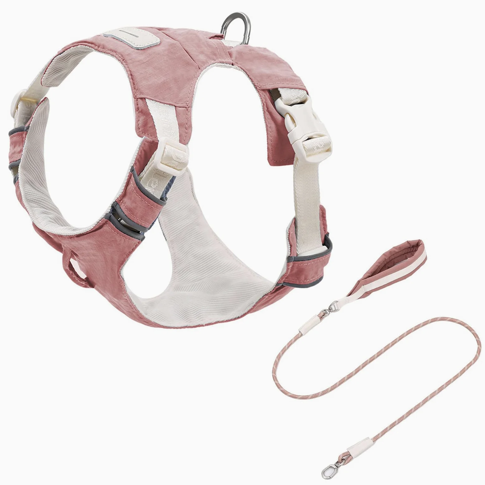 Set di pettorina e guinzaglio rimovibili per cani, gilet riflettente regolabile con comoda corda in nylon per la sicurezza quando si cammina all'aperto, semplice cane con equipaggiamento rimovibile