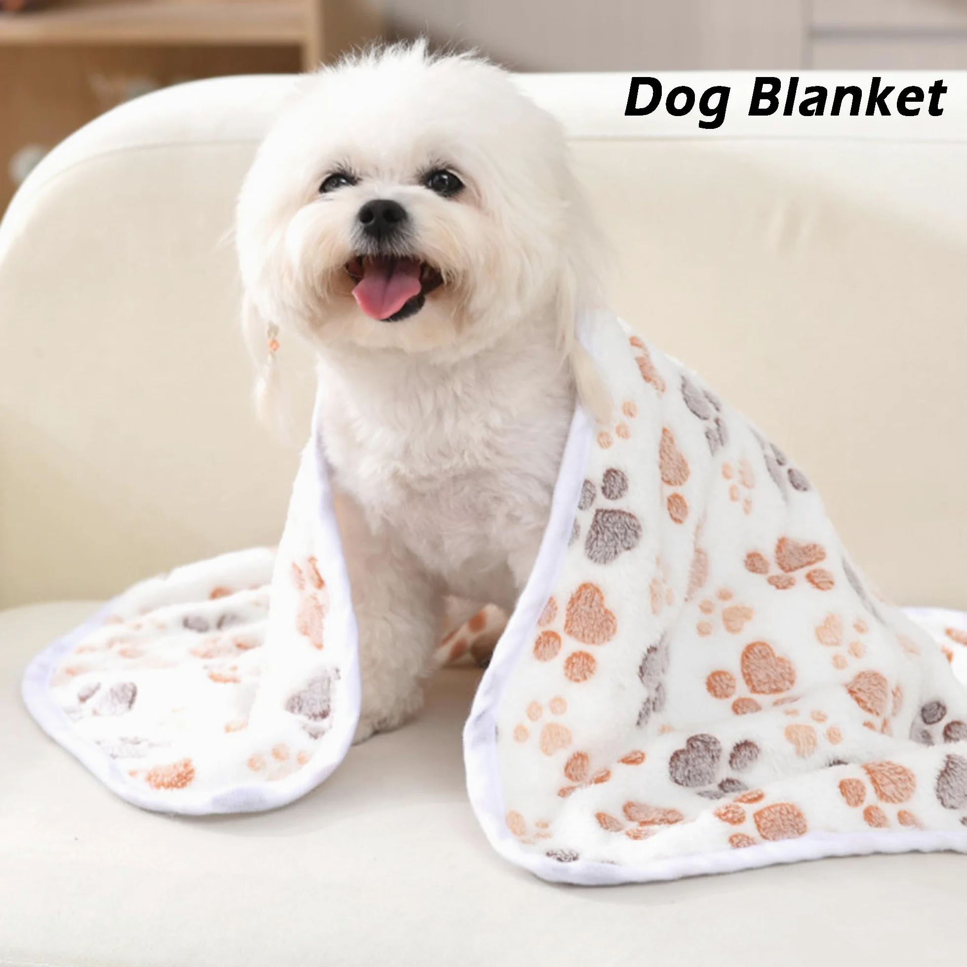 Coperta in flanella per animali domestici, lavabile, con stampa di zampe, per letto, divano, auto, coperta calmante per cani, gatti e cani, morbida coperta per animali domestici (grigio, 6