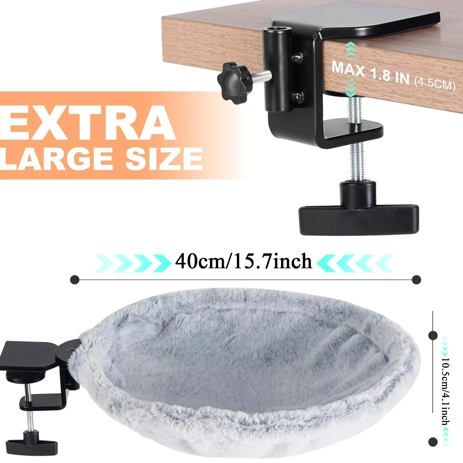 Hammock da scrivania per gatti - letto rialzato lavabile 1650G, cornice forte, contiene 50 libbre, morbido traspirante | Kitten Lounge per rilassamento per interni su banco da banco di lavoro