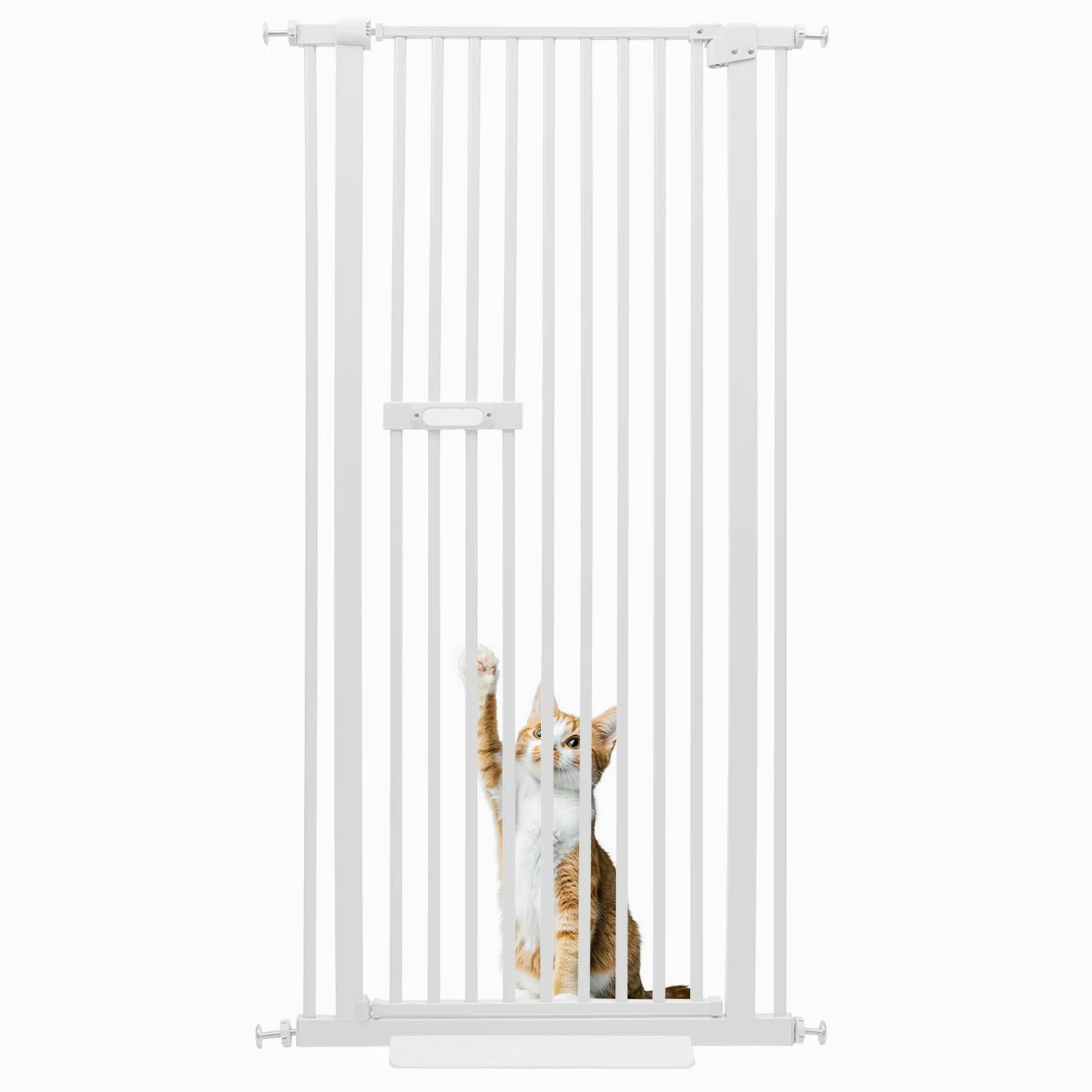 Porta di protezione per animali domestici 150 cm, larghezza regolabile (76 – 85 cm), griglia di intercettazione in acciaio al carbonio, griglia per cani e gatti