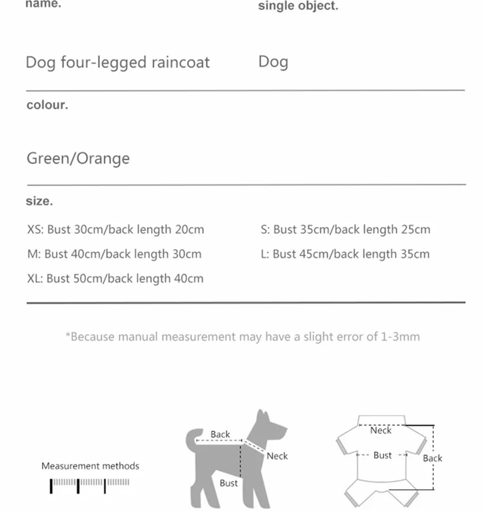 Impermeabile for Cani con Cappuccio a Quattro Zampe, Impermeabile, Riflettente, Trasparente, Fluorescente, for Cani.,Impermeabile per Cani(Green,M)