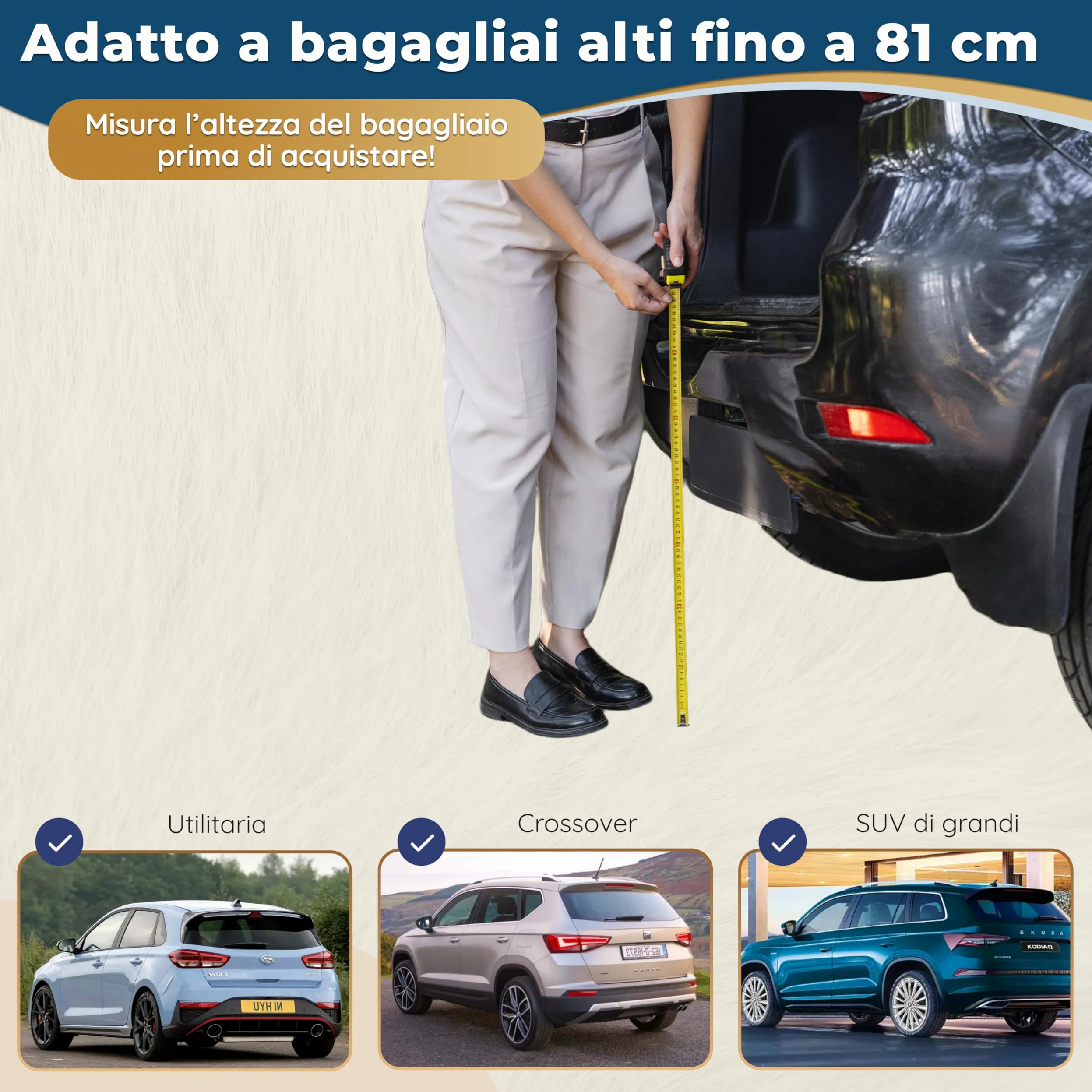 Rampa per Cani per Auto – STABILI – Rampa Antiscivolo in Gomma per Cani di Taglia Grande – 174 cm di Lunghezza & 38 cm di Larghezza – Scale per Cani Fino a 85 kg – Rampa Pieghevole per SUV – Nero