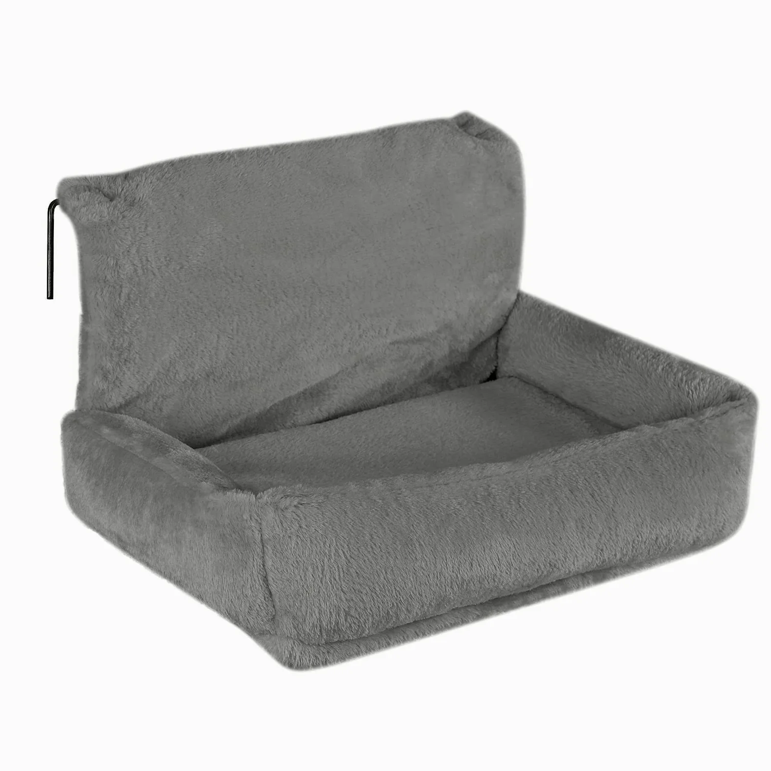 lionto Lettiera riscaldata per gatti con rivestimento in peluche lavabile, ganci in metallo adatti ai termosifoni standard, amaca in materiale confortevole, grigio scuro