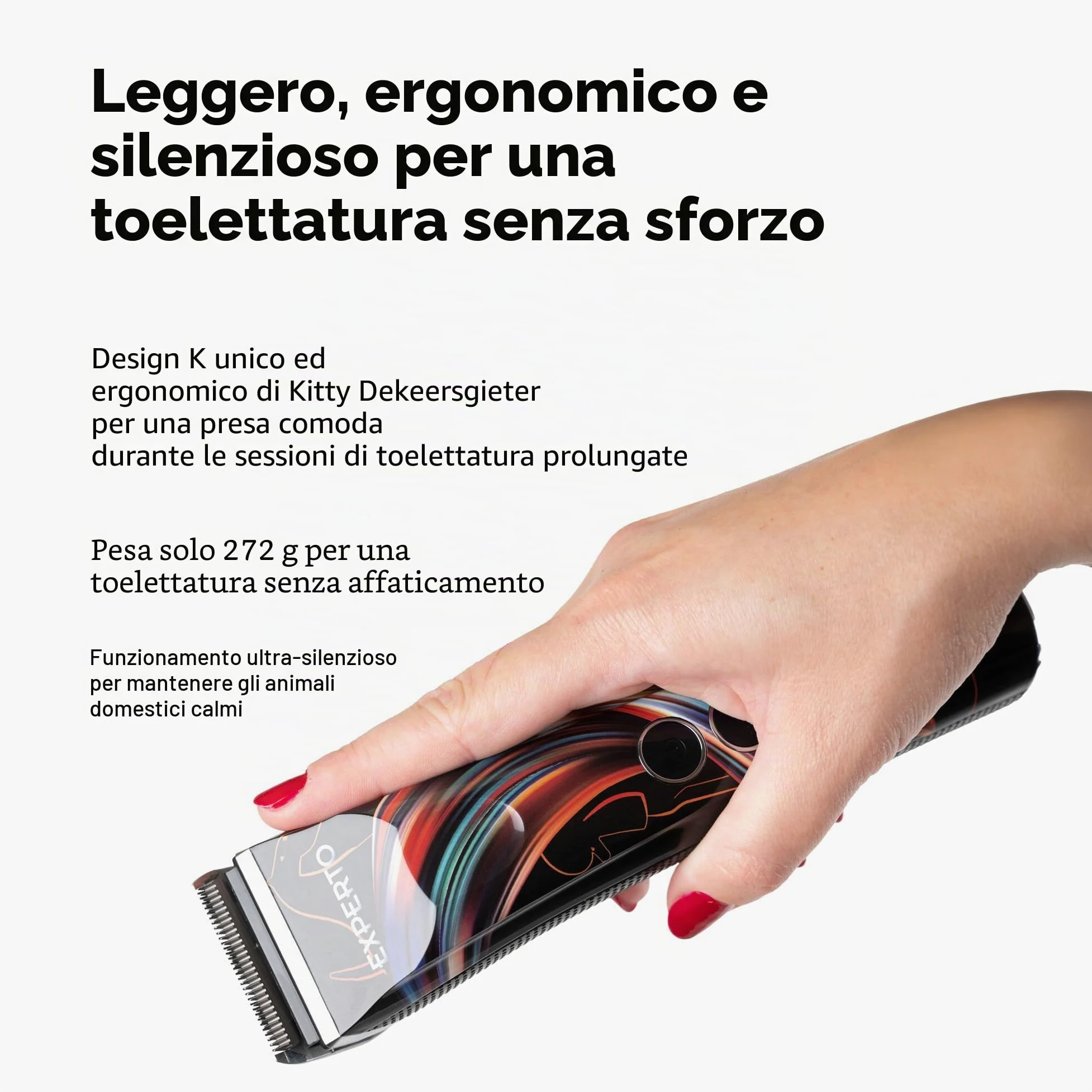 Show Tech Experto Tosatrice Professionale per Cani – Cordless con 5 Velocità (5000–7000 giri/min) – Lama in Ceramica con Rivestimento in Titanio – Display LCD, USB, Silenziosa – 0,25–2 mm