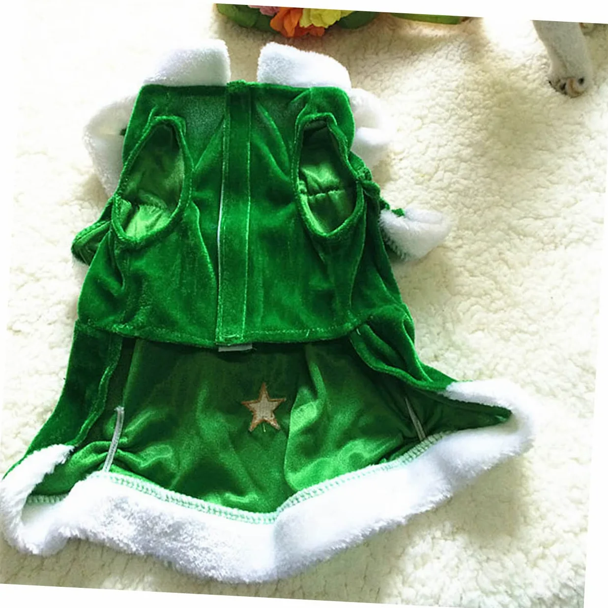 HMJGDHX 2 Pezzi Abito per Cani a Forma di Albero di Natale Vestiti per Animali Domestici per Natale Confortevole Felpa con Cappuccio Calda per Costume da Festa per Cani Abito Festivo per Animali