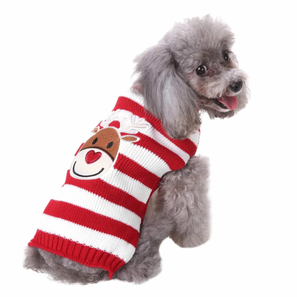 Angoily 3 Pezzi Maglione per Cani di Natale Chic Stampa Maglione per Animali Domestici Cappotto Caldo per Cani