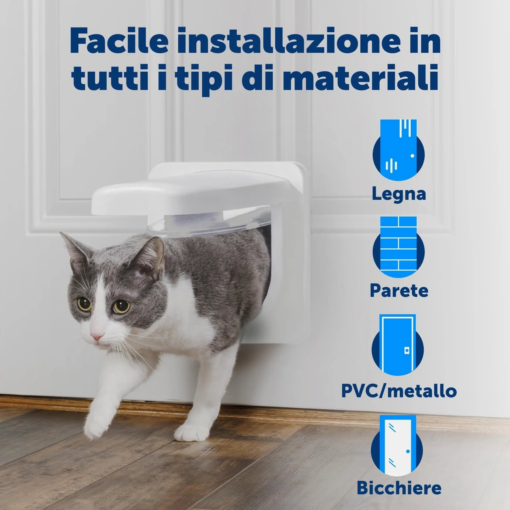 PetSafe Petporte Smart Flap - Gattaiola con Microchip per Gatti, Porticina per Gatti Entrata Uscita, Chiave è il Microchip del tuo Gatto - Bianco