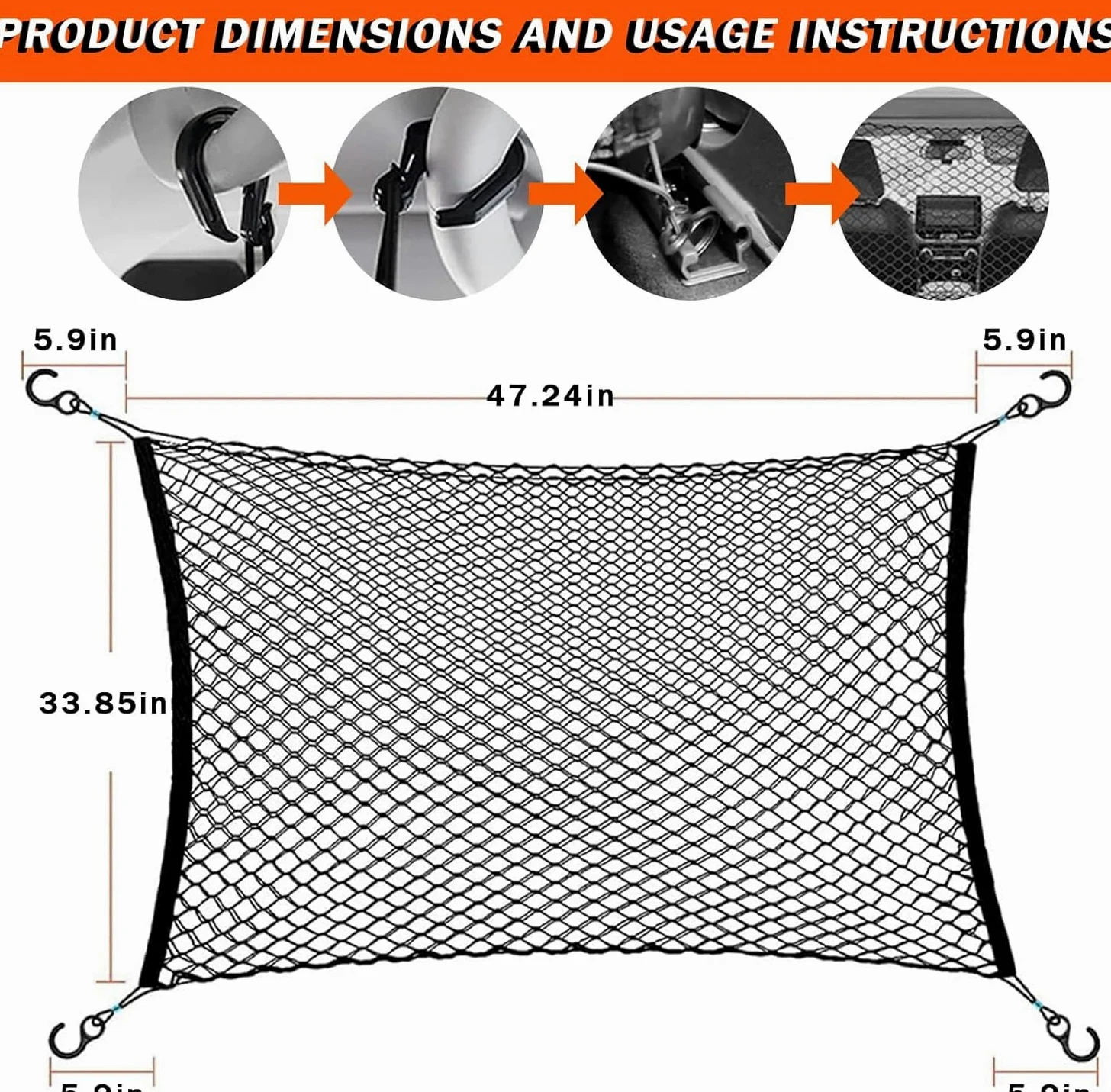 Barriera Rete Auto per Cane per Dodge Durango/Nitro/Journey/Caliber/Caravan/Colt/Shadow/Magnum, Pet Auto Barriera per Cani, Animali Doppio Strato, Griglia di Protezione per Auto per SUV E Camion