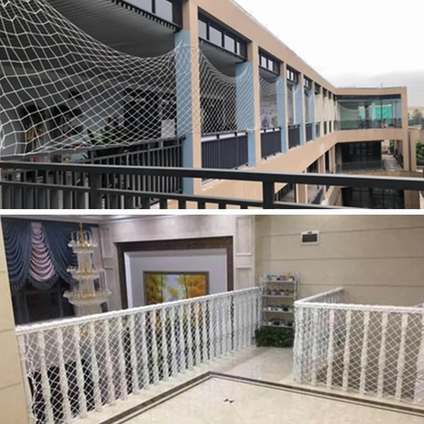 Rete di sicurezza per finestre e balconi, protezione anti-caduta per bambini e animali domestici, design a rete resistente, dimensioni 1 x 10 m