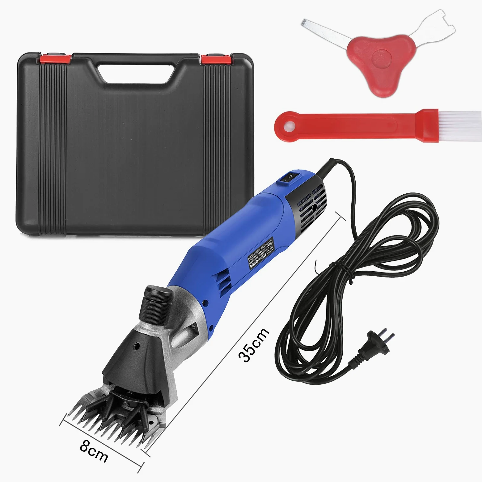 Vinteky Forbici elettriche per pecore, 780W Tosatrici professionali per la toelettatura degli animali Cesoie per capre regolabili Cesoie per lana per Sheep Horse Alpaca (Blu)