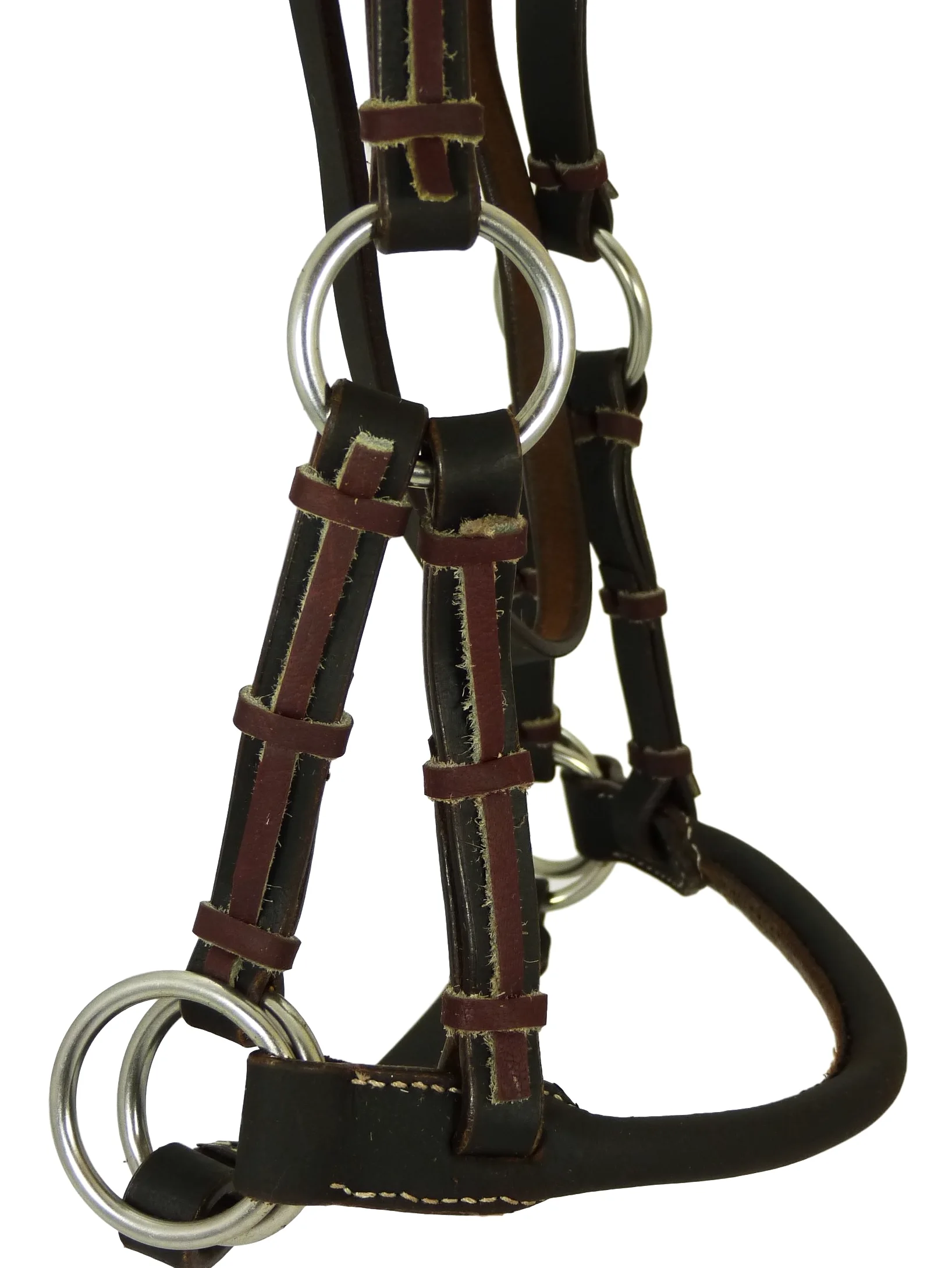 Sidepull con cinghia rotonda per naso marrone scuro