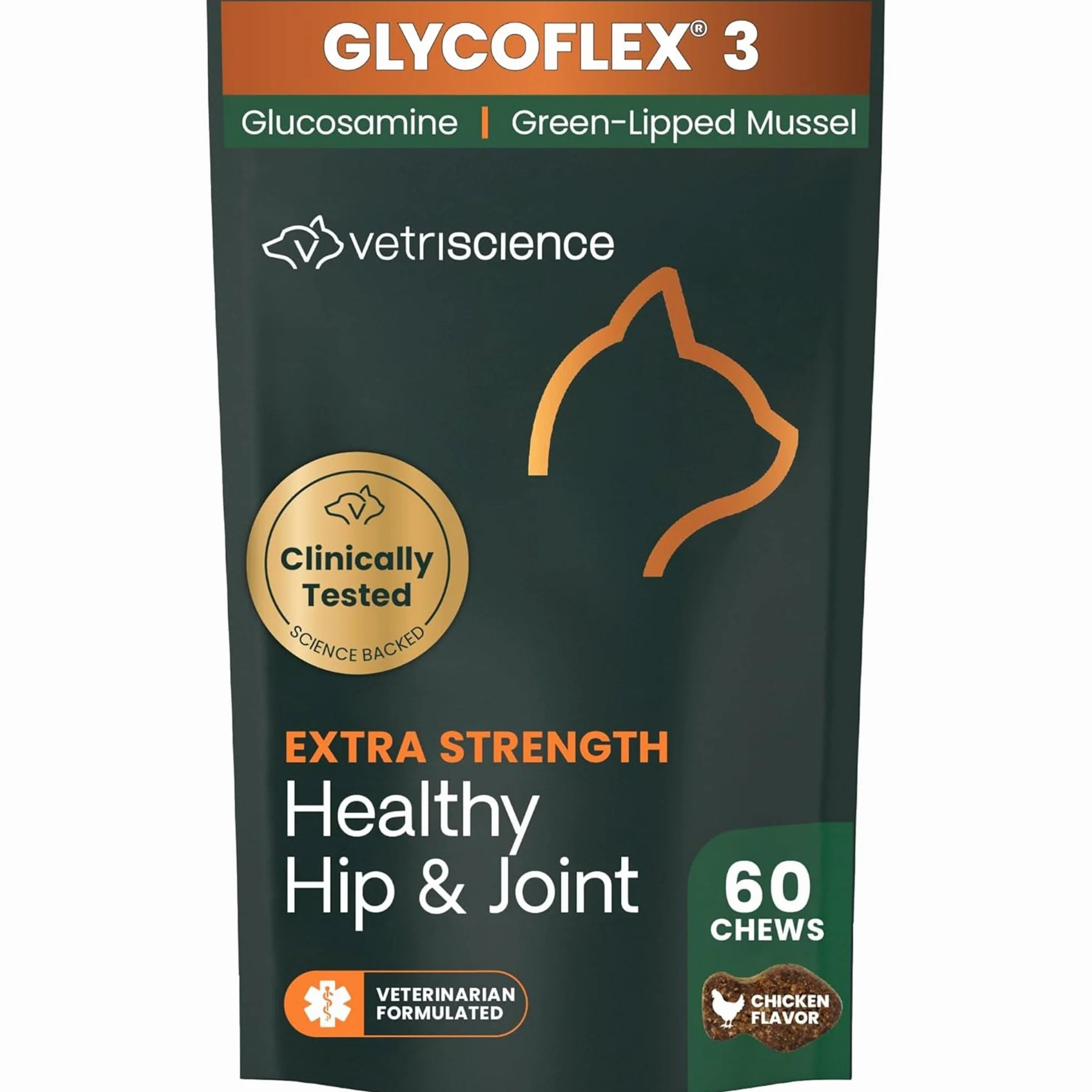 Vetri-Science Laboratories Glyco Flex 3 Anca e Giunti supplemento per Gatti, Bite Sized Chews