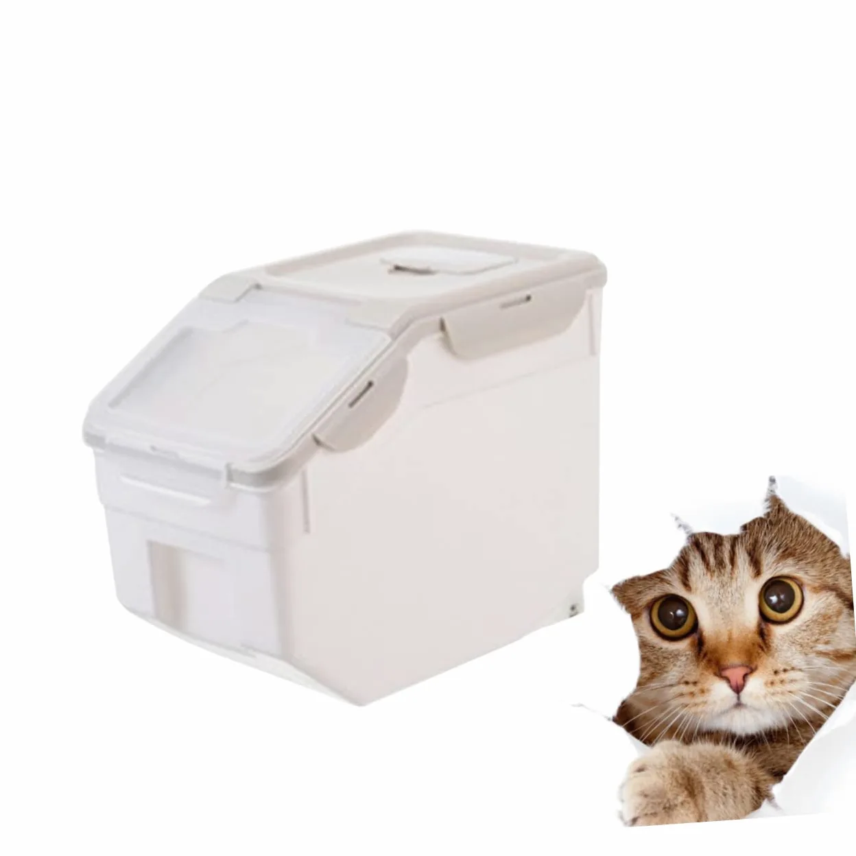 ibasenice 1pezzi Contenitore Per Per Animali Domestici Secchio Sigillante in Plastica Pp Di Contenitore Ermetico Per e Gatti s Per Alimenti Secchi e Conservazione Prolungata