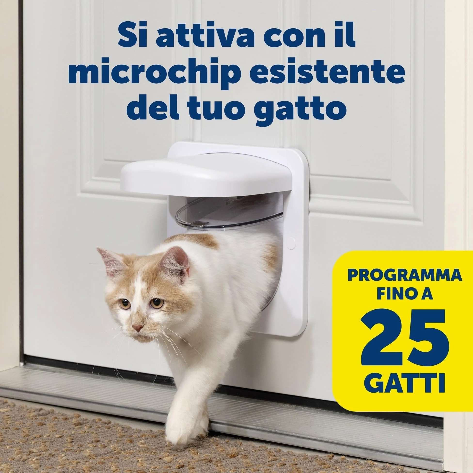 PetSafe Petporte Smart Flap - Gattaiola con Microchip per Gatti, Porticina per Gatti Entrata Uscita, Chiave è il Microchip del tuo Gatto - Bianco