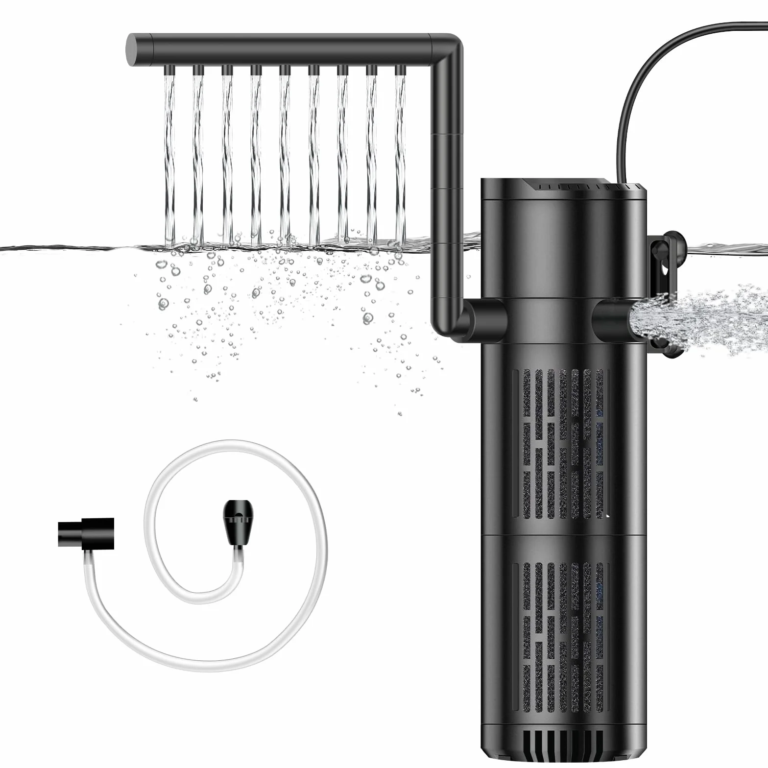 Filtro Acquario Interno, 12W Flusso Regolabile Filtro per Acquario 800 L/H, Pompa Acquario per Acquari da 30 a 200L