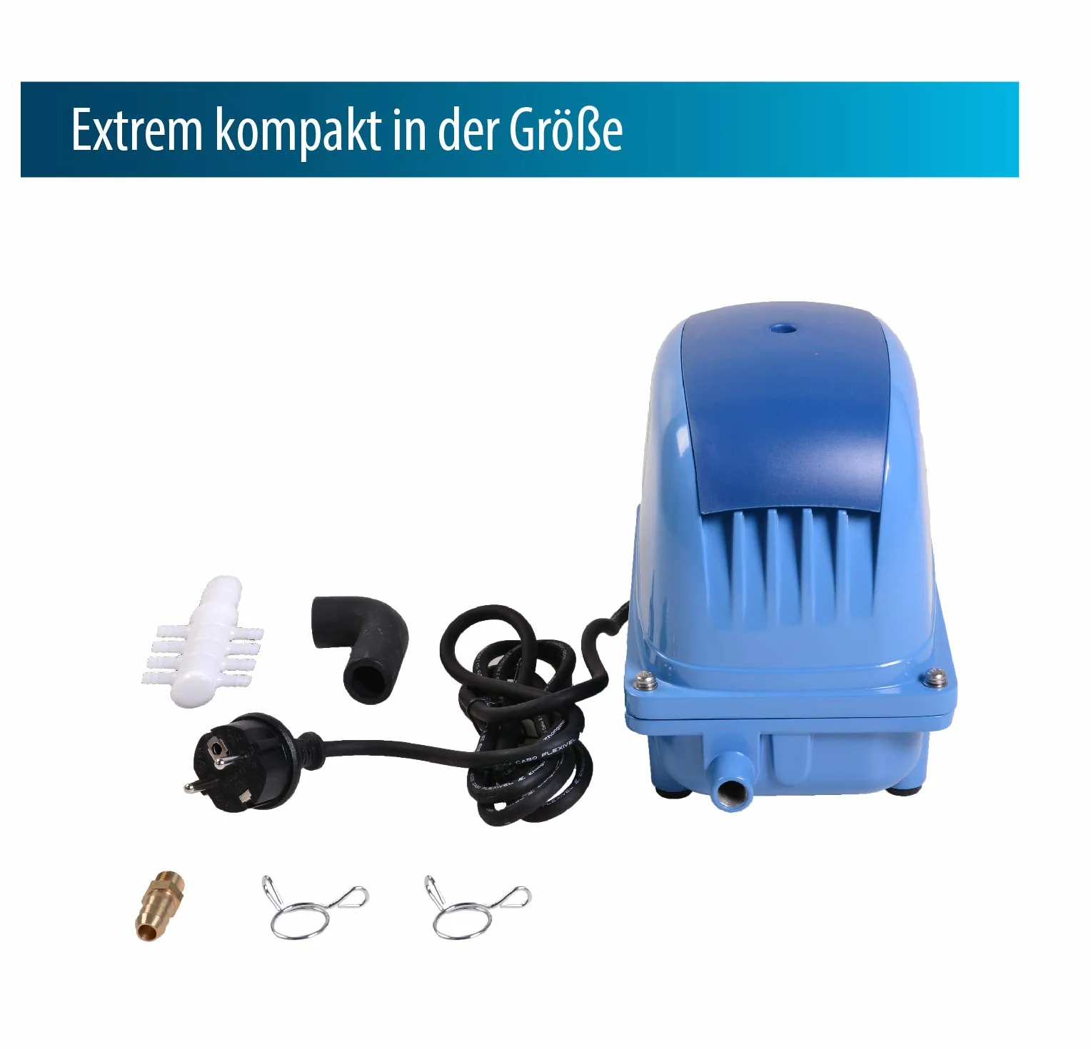 AQUAFORTE AP-100 - Pompa ad aria a risparmio energetico, 220-240 V, 50 Hz, 65 W, 100 L/m, 3,8 m, Blu