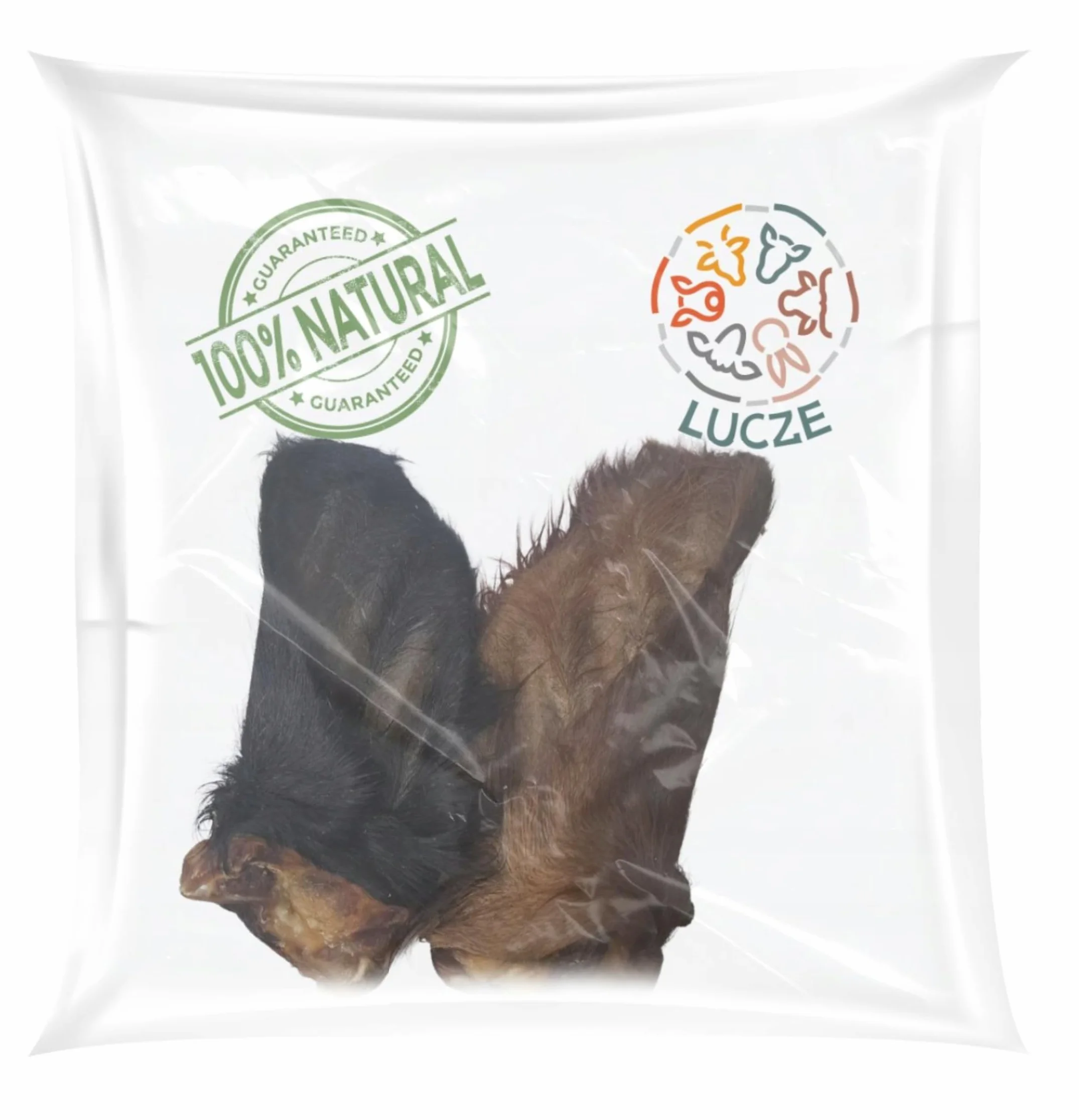 Premium - Orecchie di bovino per cani – XXL – orecchie di manzo con pelliccia – orecchie di bovino come cuoio capelluto di bovino – articolo da masticare – Lucze Premium per cani (20 pezzi)