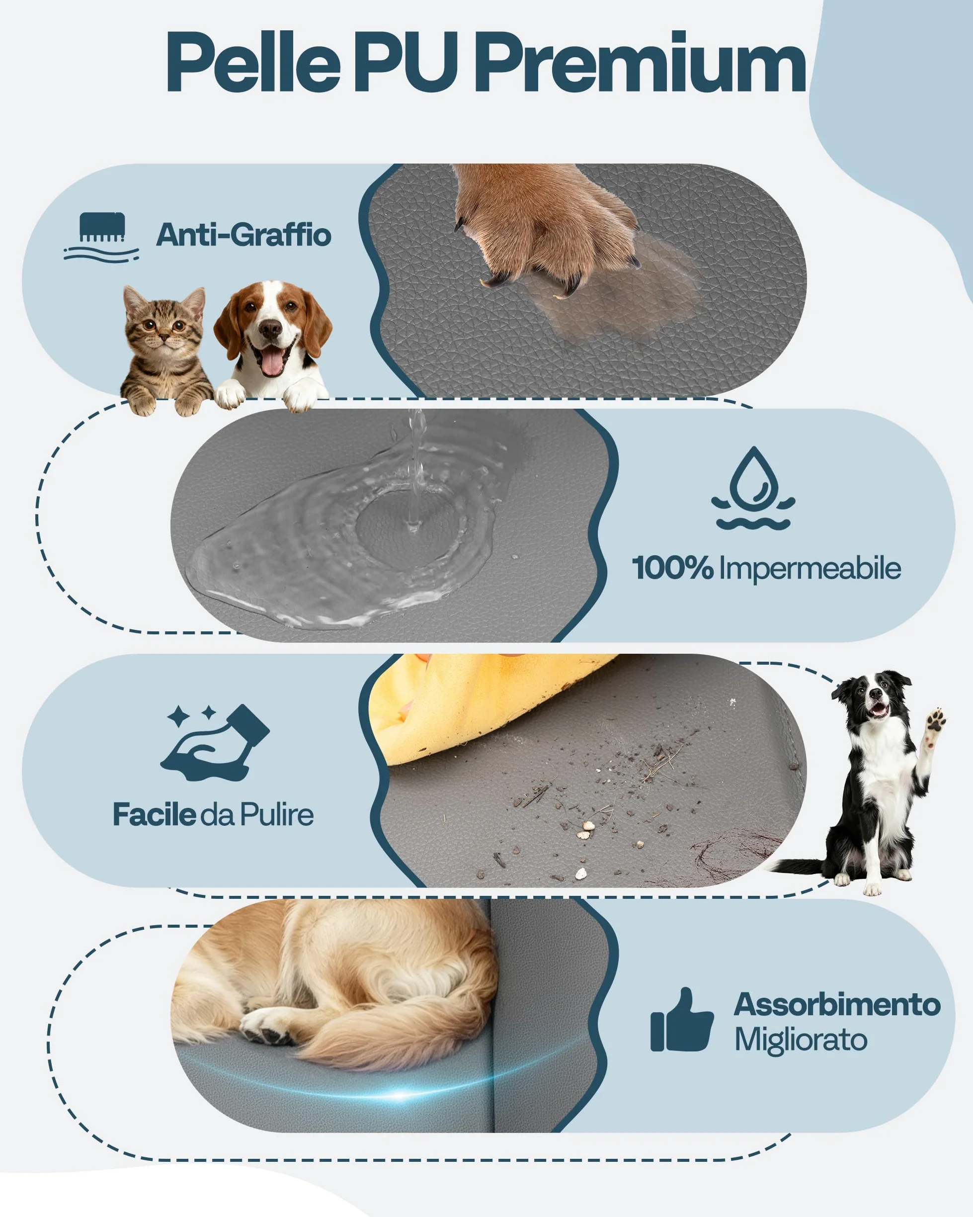 Coprisedile per cani per sedile posteriore, fondo rigido/estensione impermeabile per cani, amaca per cani, coprisedile per animali domestici per sedile posteriore per auto/SUV