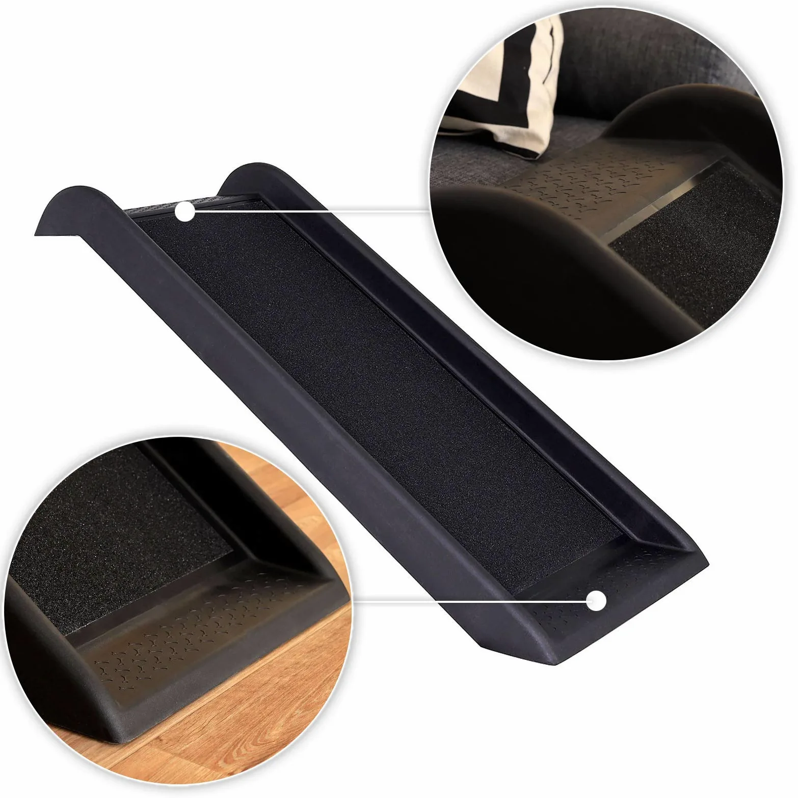 lionto Rampa per Cani Gradini per Cani Rampa per Auto Rampa per Bagagliaio per Animali domestici robusta 100x38 cm Nero