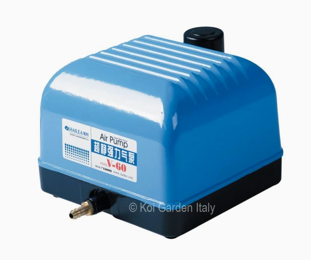 Pompa ad aria Hailea V60 per acquario e laghetto, fino a 3600 l/h, pompa a membrana con alloggiamento in alluminio