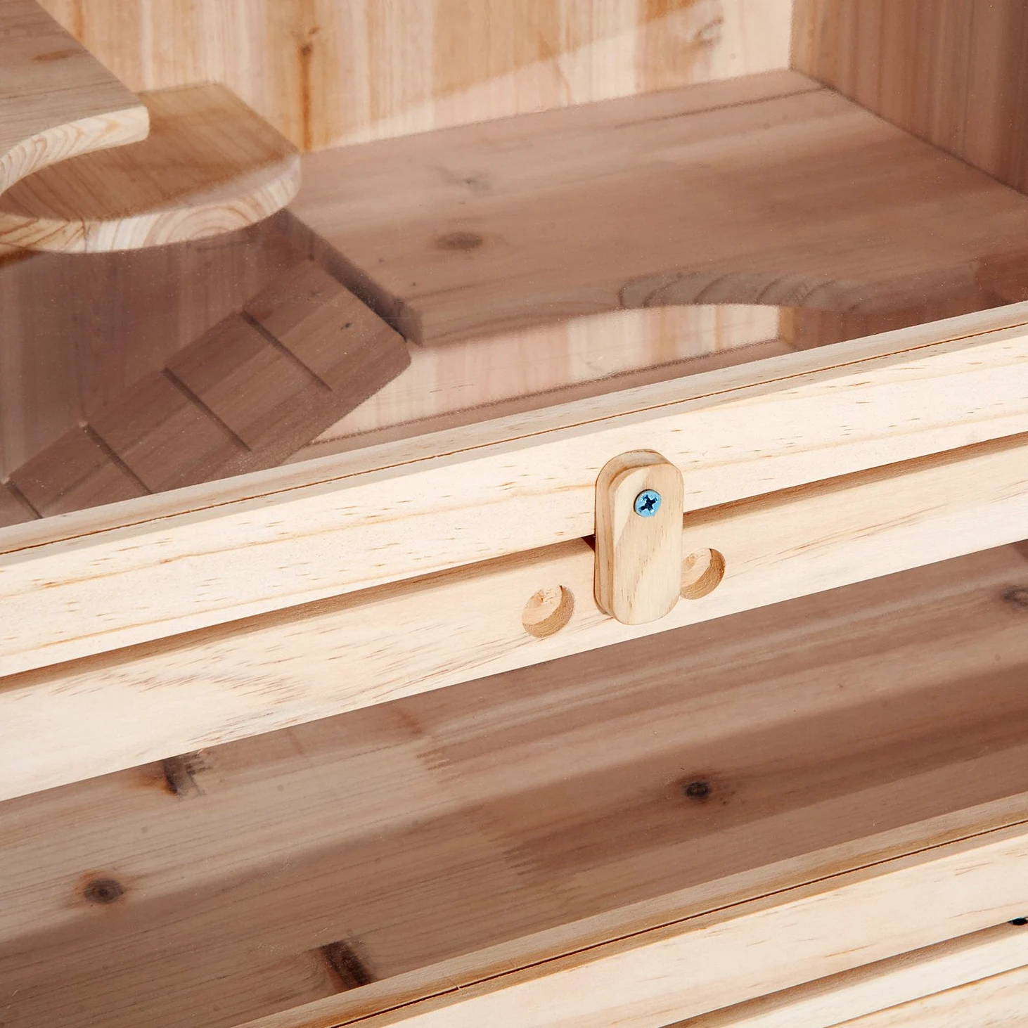 PawHut Gabbia per Roditori e Criceti a 4 Ripiani con Tetto Apribile in Legno 60x40x120cm