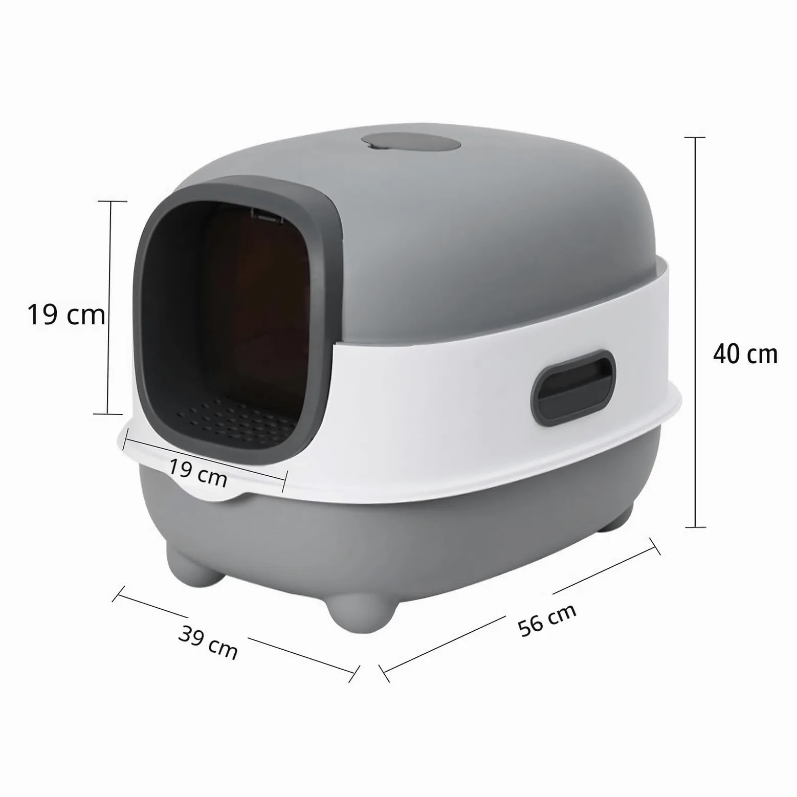 Lettiera per Gatti, Toilette, con Kit di Deodorizzazione & Telecomando di Disinfezione Automatica UV, Funzione Autopulente. (40 * 39 * 56 cm, Grigio)