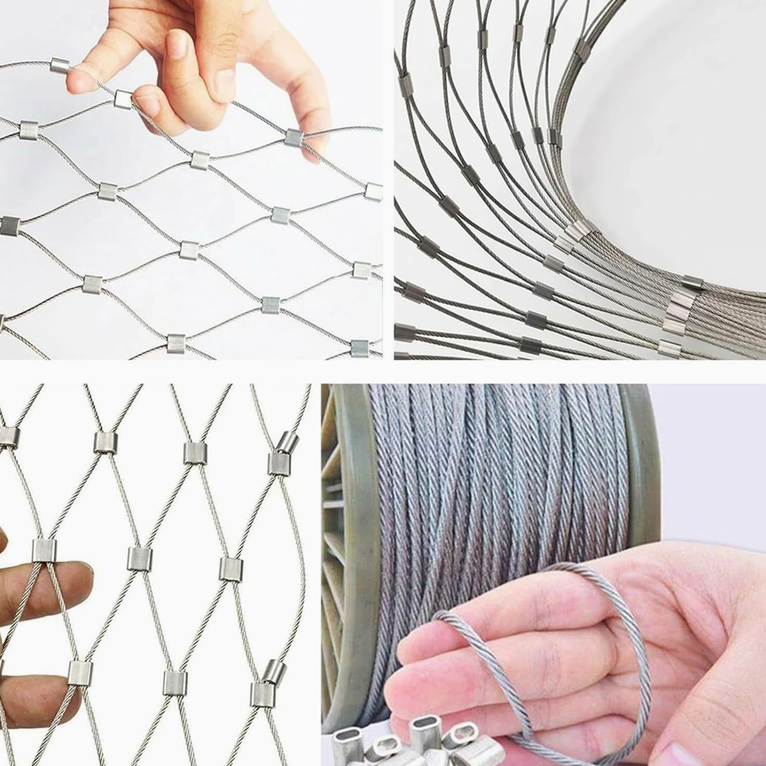 CHENWMZ Rete di Sicurezza in Acciaio Inossidabile per Recinzione Esterna, Gabbie per pollame e Animali, Rete Metallica Flessibile e Riutilizzabile, 3 m x 4 m/9,8 Piedi x 13 Piedi