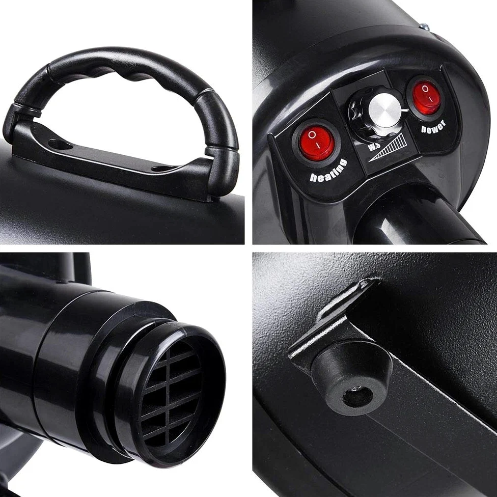Soffiatore per Cani 3.2HP, Asciugatore per Cani Professionale Regolabile in velocità e Temperatura, Phon per Toelettatura Cani Accessori Gatti, Asciuga Cane Silenzioso Dog Dryer