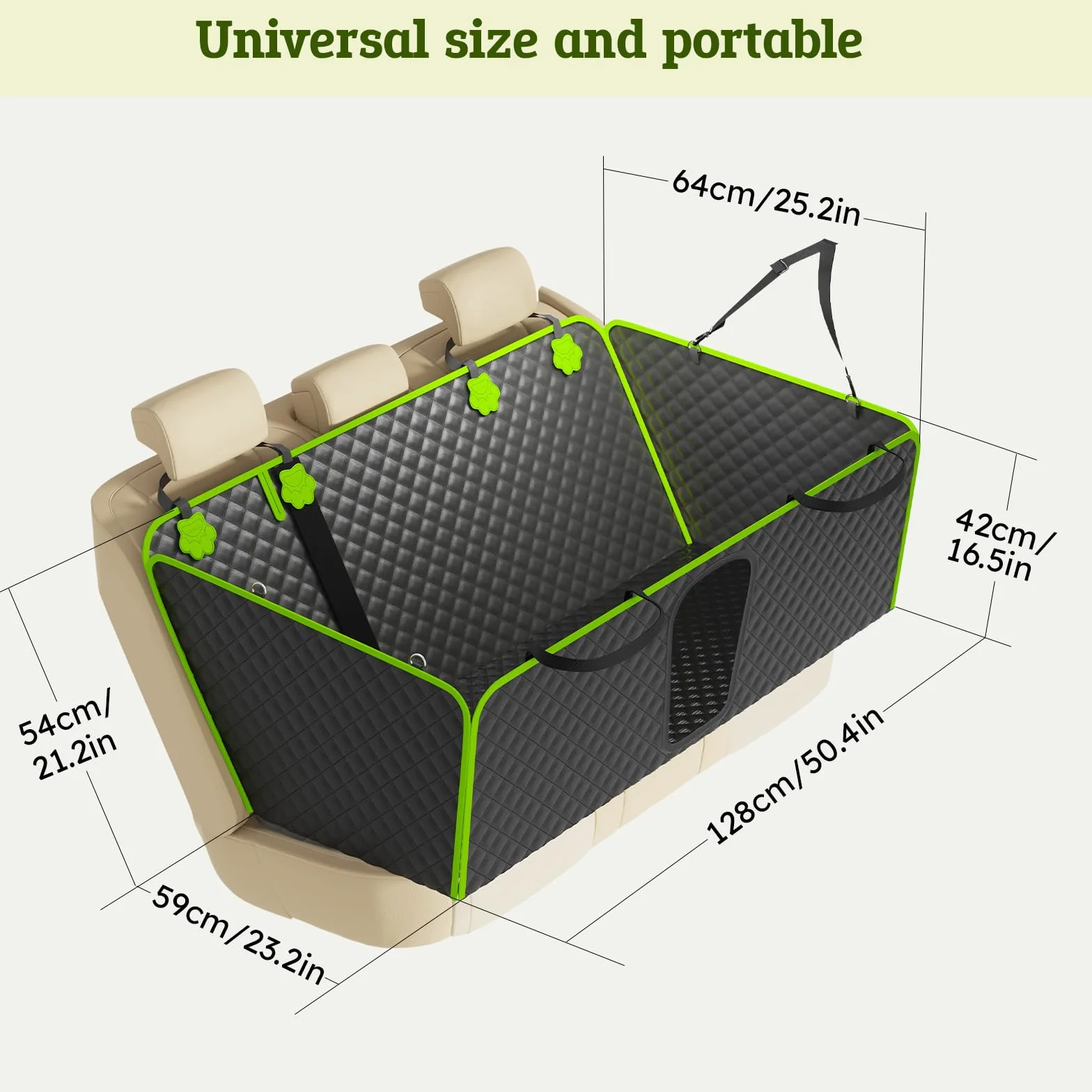 Pecute Coprisedile Auto per Cani 2 in 1, Impermeabile e Anti-Graffio con Base Rinforzata 150kg, per Viaggi e Usi Quotidiani
