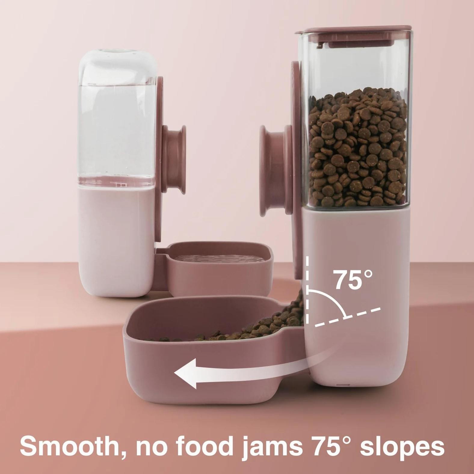 Distributore Automatico Di Cibo E Acqua,Distributore Di Cibo A Parete,Distributore Di Cibo per Animali Domestici per Cani Gatti Conigli, Cincillà, Porcellini D'india, Ricci E Furetti(rosa)