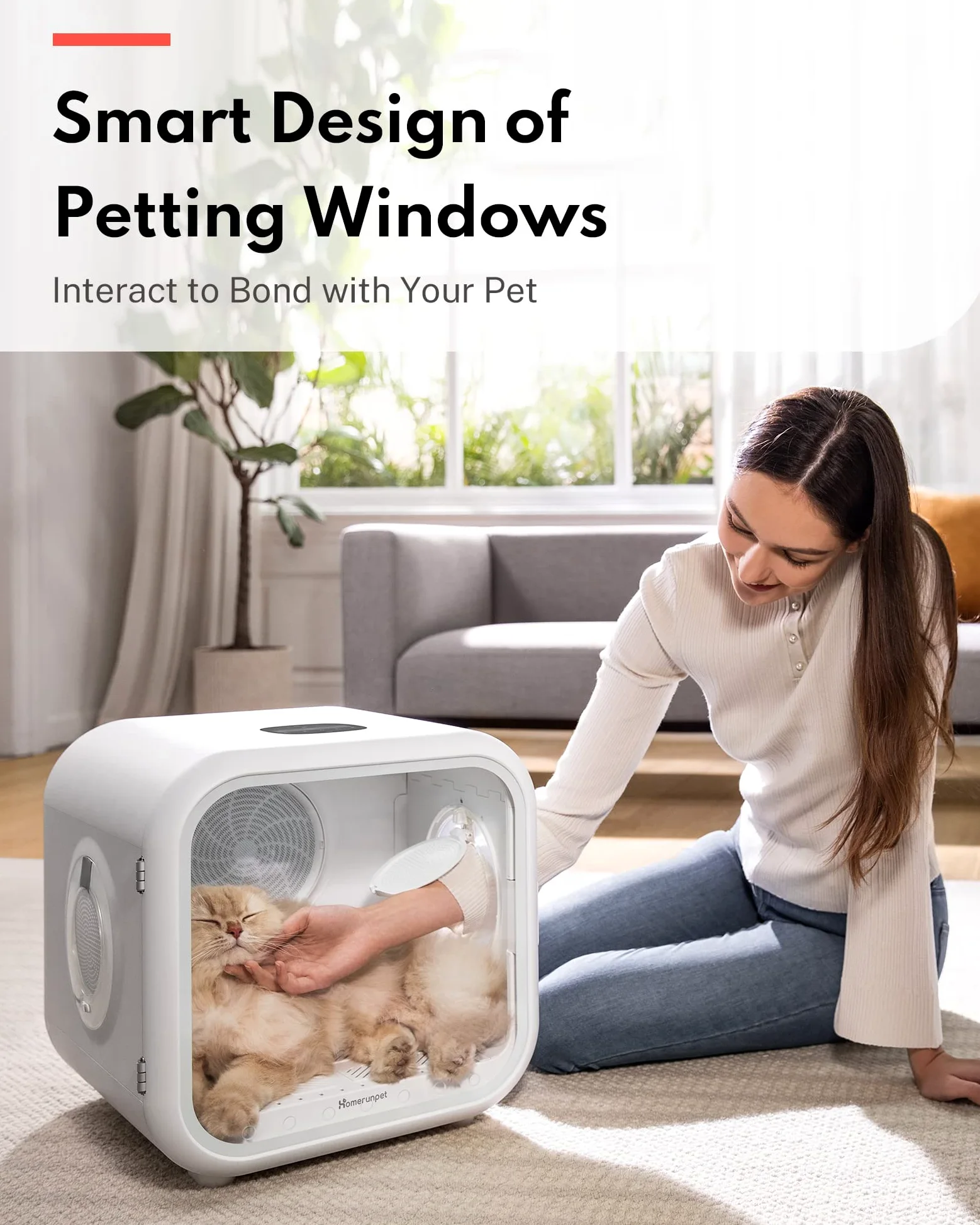 HomeRunPet Scatola Asciuga per Gatti e Cani di Piccola Taglia, 360° Efficiente Asciugatrice Automatica e Silenziosa con Controllo Intelligente della Temperatura (50L Drybo Plus Phon per Cani)