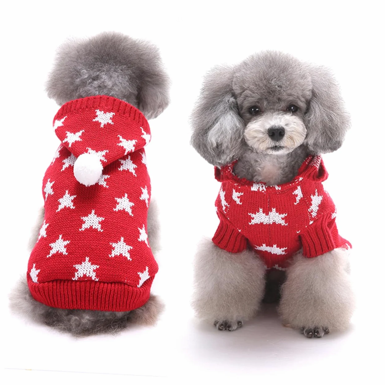 HMJGDHX 3 Pezzi Caldo Costume per Cani Vestiti per Cuccioli di Natale Cappotto Invernale per Cani Maglione per Animali Domestici di Natale Abiti per Cuccioli Tuta Vestiti per Cani di Piccola Taglia