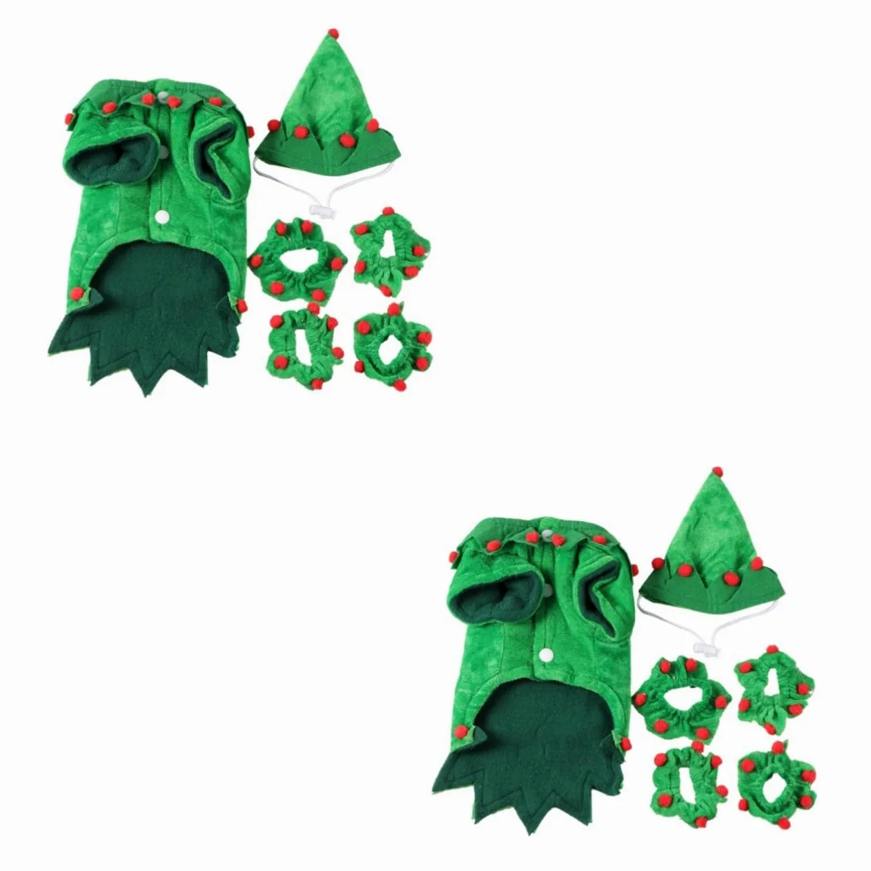 HMJGDHX 2 Set Costume da Animale Domestico di Natale Animale Domestico Mantello Natalizio Accessori per Cuccioli di Cane Costume Cosplay Vestiti da Festa Panno per Cani Abiti da Festa Design Adorabile