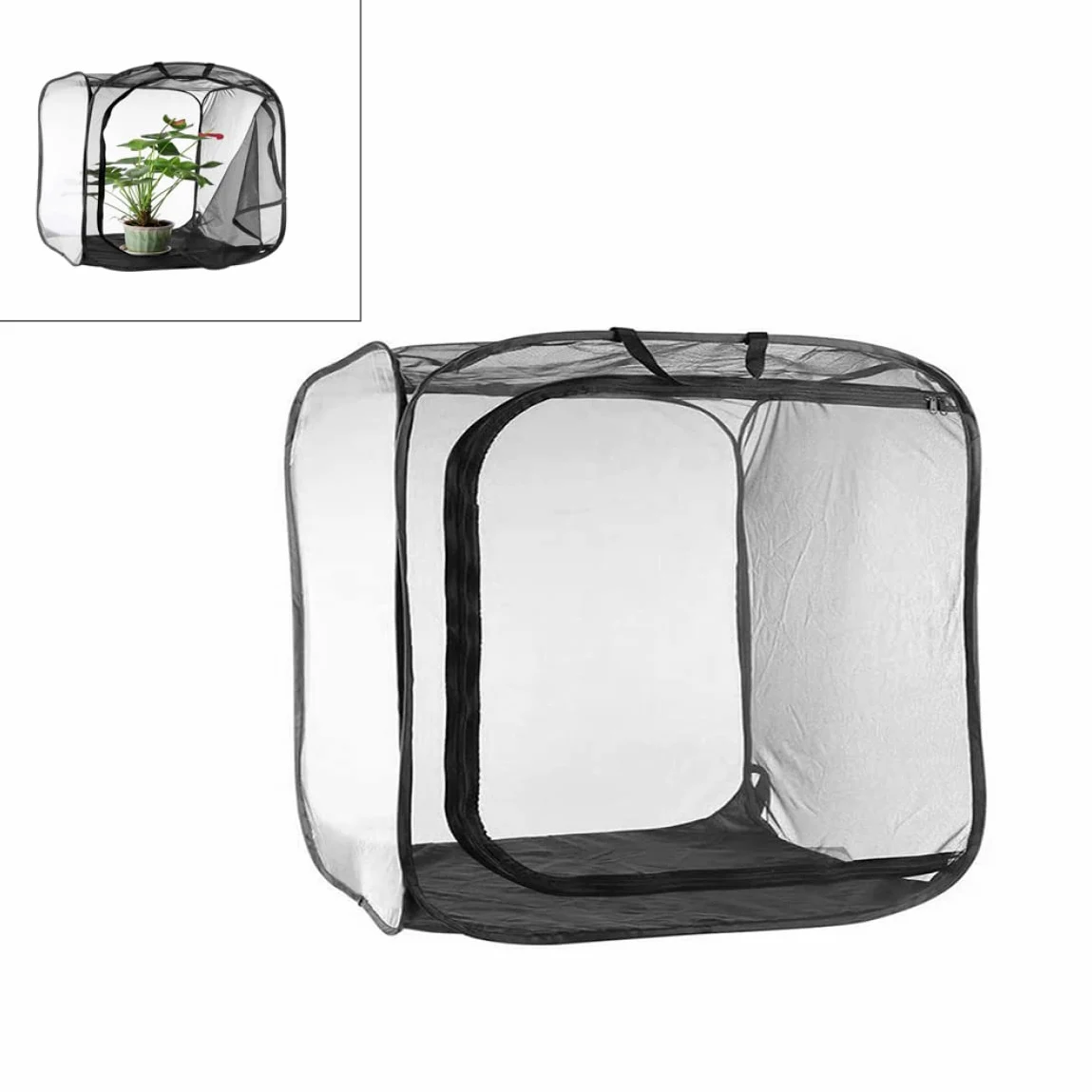 Gabbia di Farfalla Pieghevole, Insetto di Bastone 1.8x11.8x11.8 Pollice Trasparente Con Cerniera E Maniglia, Habitat Portatile Per Ciniglia e Farfalla