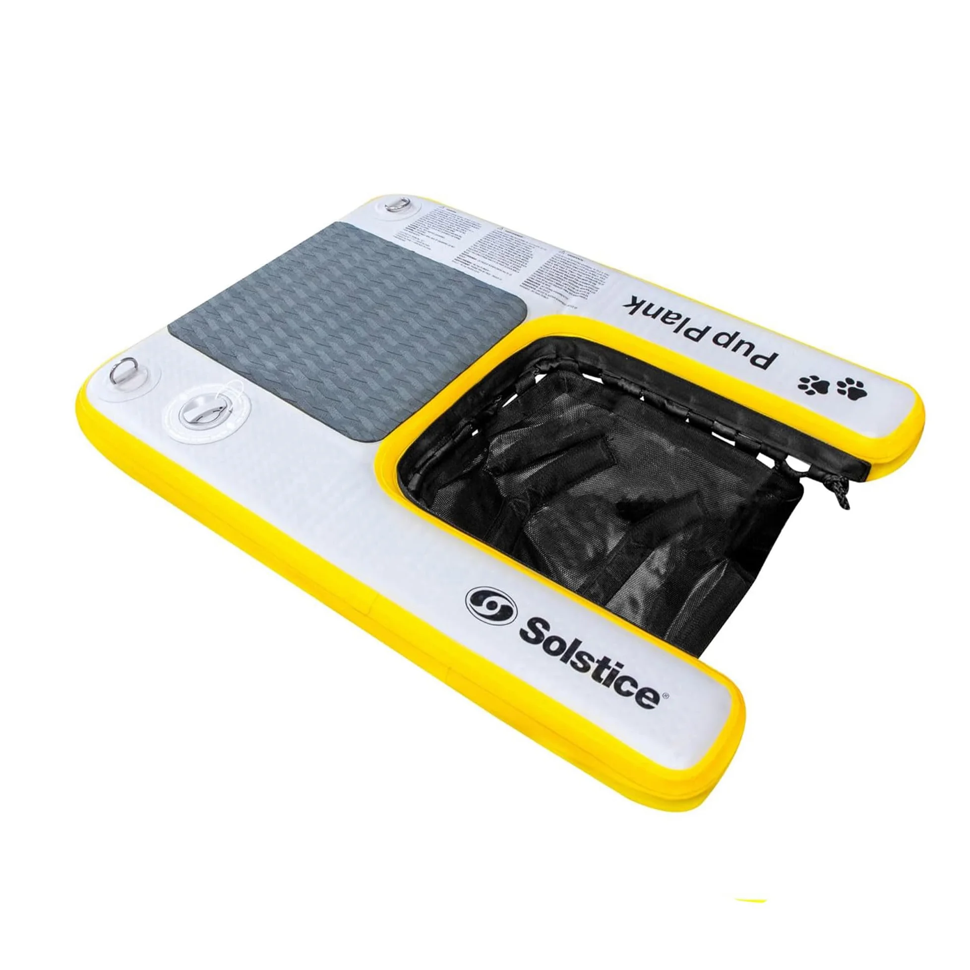 SOLSTICE Piattaforma gonfiabile per cani, per imbarcazioni e banchine, mini, capacità di 13,6 kg, piattaforma galleggiante per animali domestici, per lago, fiume, spiaggia e piscina, con pompa, design