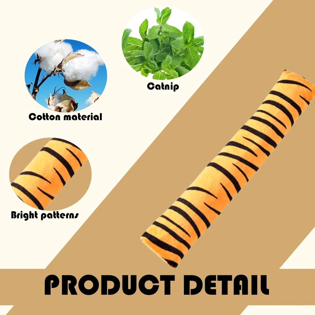4 Pezzi Peluche per Gatti, Giocattolo Catnip per Gatti, Cuscino in Valeriana, Giocattolo della Peluche di Menta del Gatto, Giocattoli Interattivi per Gatti con Erba Gatta（24 * 5 * 3 cm）