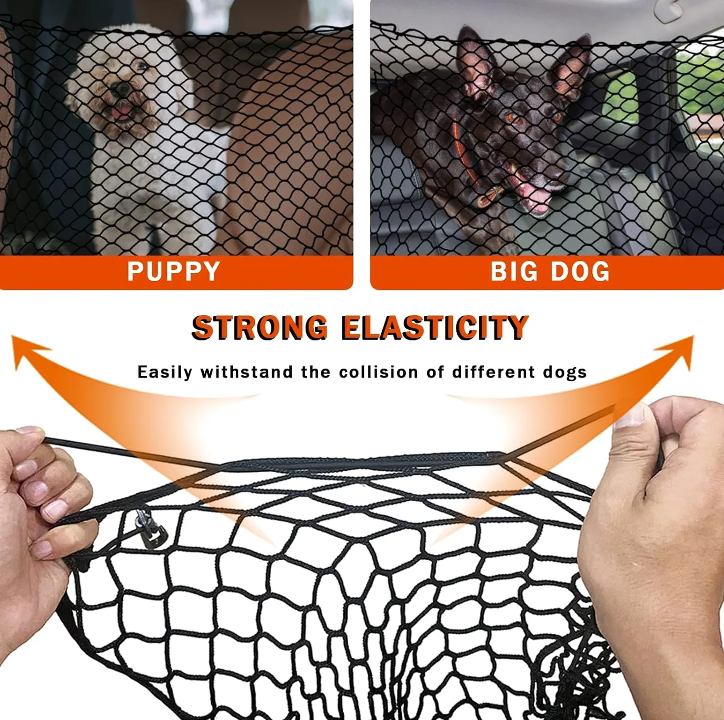 Barriera Rete Auto per Cane per Dodge Durango/Nitro/Journey/Caliber/Caravan/Colt/Shadow/Magnum, Pet Auto Barriera per Cani, Animali Doppio Strato, Griglia di Protezione per Auto per SUV E Camion