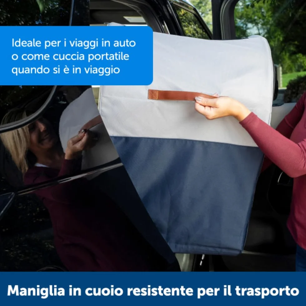 PetSafe Happy Ride - Trasportino da Viaggio Pieghevole con Struttura in Alluminio, Finestre in Rete, Tasche Portaoggetti e Accesso per Cintura di Sicurezza
