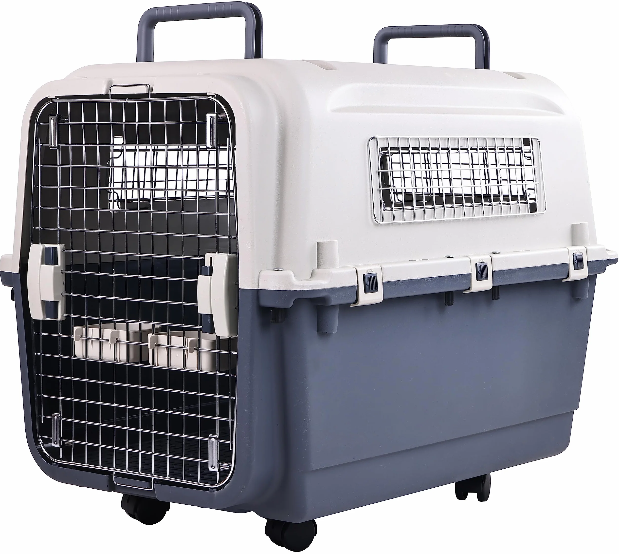 Elevon Trasportino in plastica per animali domestici, approvato dalle compagnie aeree, gabbia per cani da viaggio, grande (78 x 54,1 x 57,9 cm (lunghezza x larghezza x altezza)