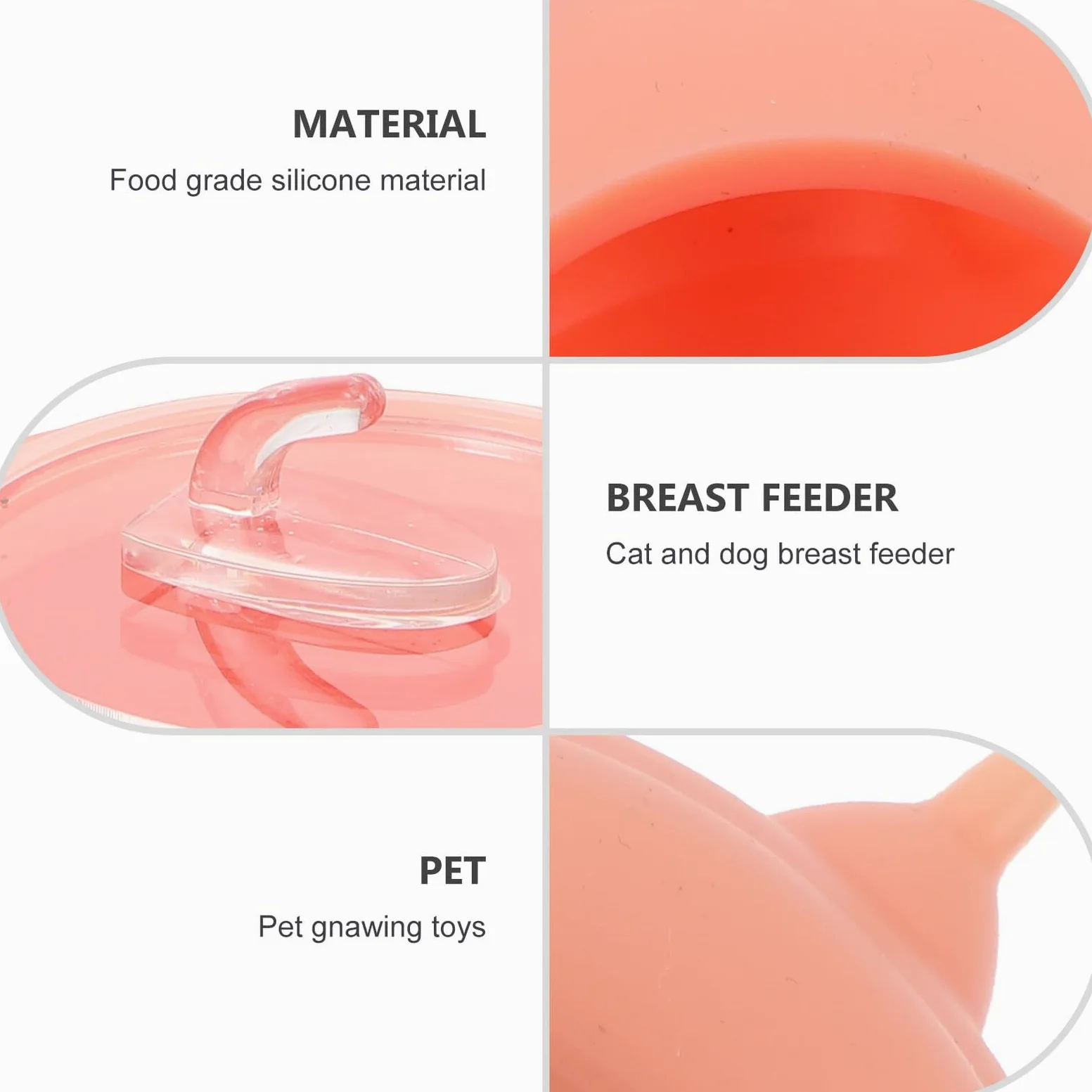 Homoyoyo Biberon Buona Elasticità in Silicone Rosa Strumento di Alimentazione Pratico per Allattamento Cuccioli e Gattini per Piccoli Animali Domestici