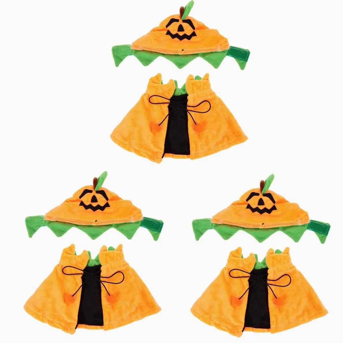 POPETPOP 3 Set Mantello Per Animali Domestici Vestiti Di Zucca Per Cani Costume Da Cane Mantello Per Cappello Da Compagnia Animale Domestico a Doppia Faccia Cappello Per Gatto Peluche