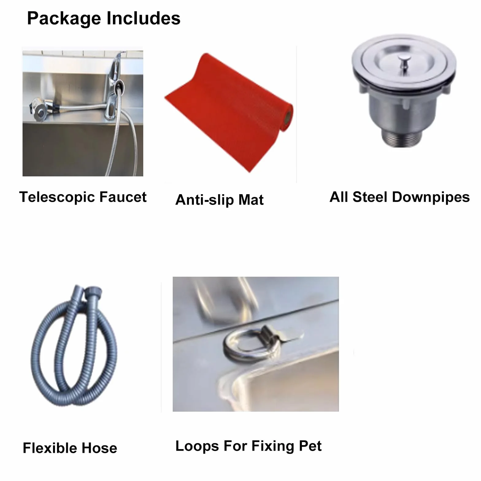 Vasca da Toelettatura Professionale per Cani In Acciaio Inox, Stazione di Lavaggio per Cani, Vasca da Bagno per Cani Animali(120X60cm/47.2X23.6in,deep:15.7in)