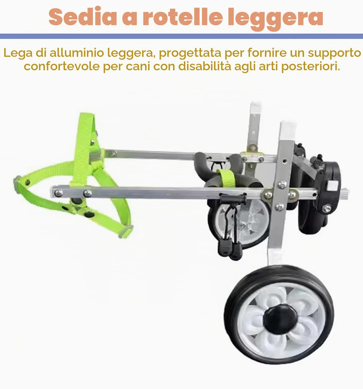 Carrello Cani Disabili Sedia a Rotelle per Gatti Disabili/paralizzati per Anziani, Supporto per Gattini XXS/XS/S con Artrite, Tutore per Zampe Deboli, Auto per Camminare, Dispositivo di Assistenza per