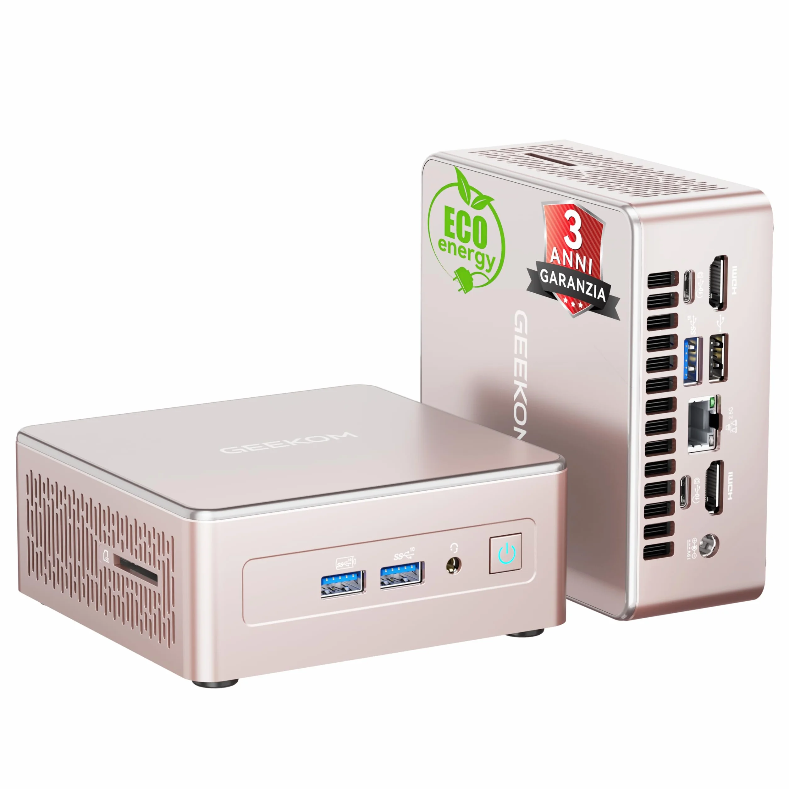 GEEKOM A5 con AMD Ryzen 5 7430U[Il Mini PC Professionale per Smart Working] |16GB RAM DDR Espandibile(fino a 64GB) e 512GB SSD| Mini PC Windows 11| USB4.0 | |LAN 2.5G|Raffreddamento Silenzioso
