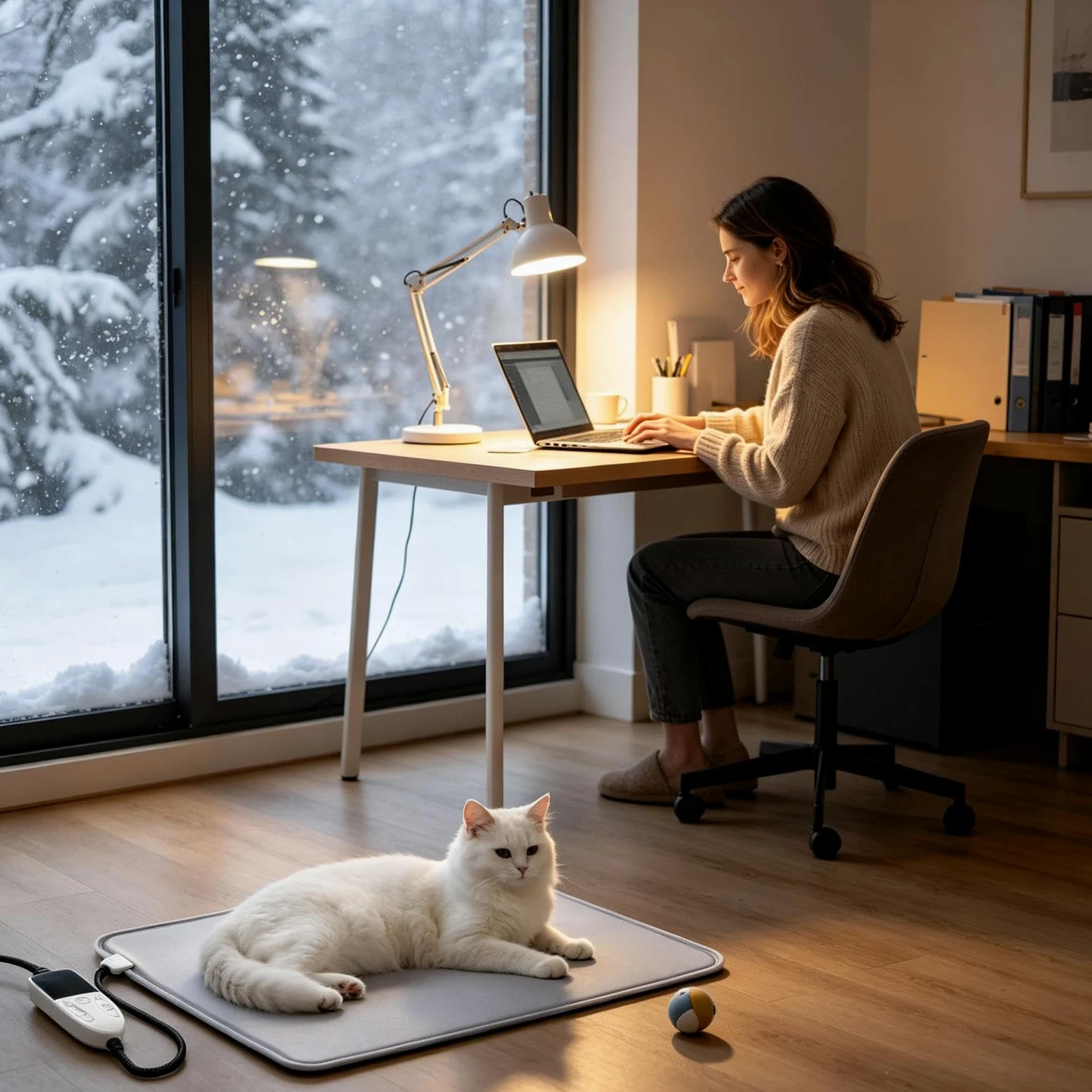 Generico Tappetino Riscaldante Per Cani Temperatura Regolabile Antimorso | Cuscino Riscaldante Per Gatti Da Interno Cuccioli e Inverno Casa Canile Pavimento Gabbia Balcone