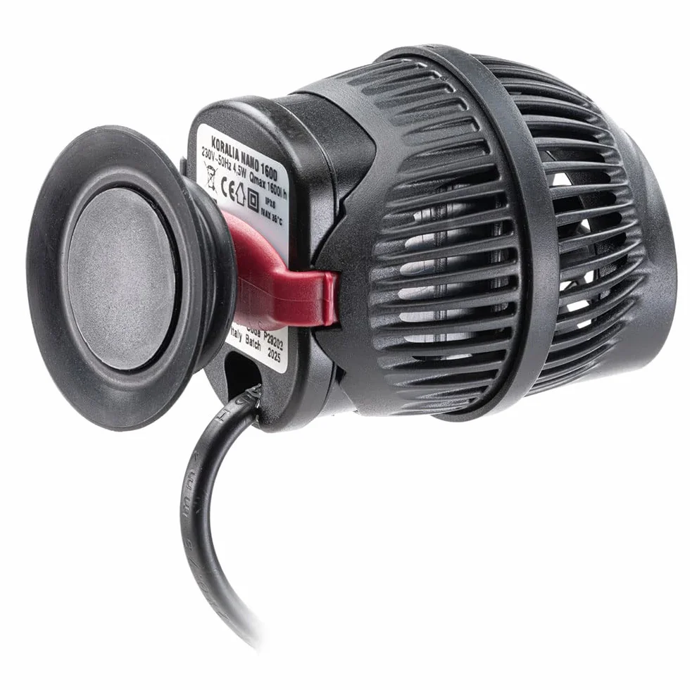Hydor Pompa di Movimento Acquari Marini e Acqua Dolce KORALIA NANO 2200 l/h, Magneto Ventosa, Max 10 mm Spessore