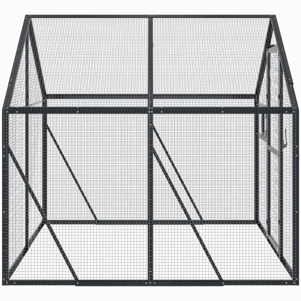 Rantry Voliera Antracite 1,79x2x1,85 m in Alluminio, Gabbia Uccellini, Voliera, Gabbia Canarini, Cocorite