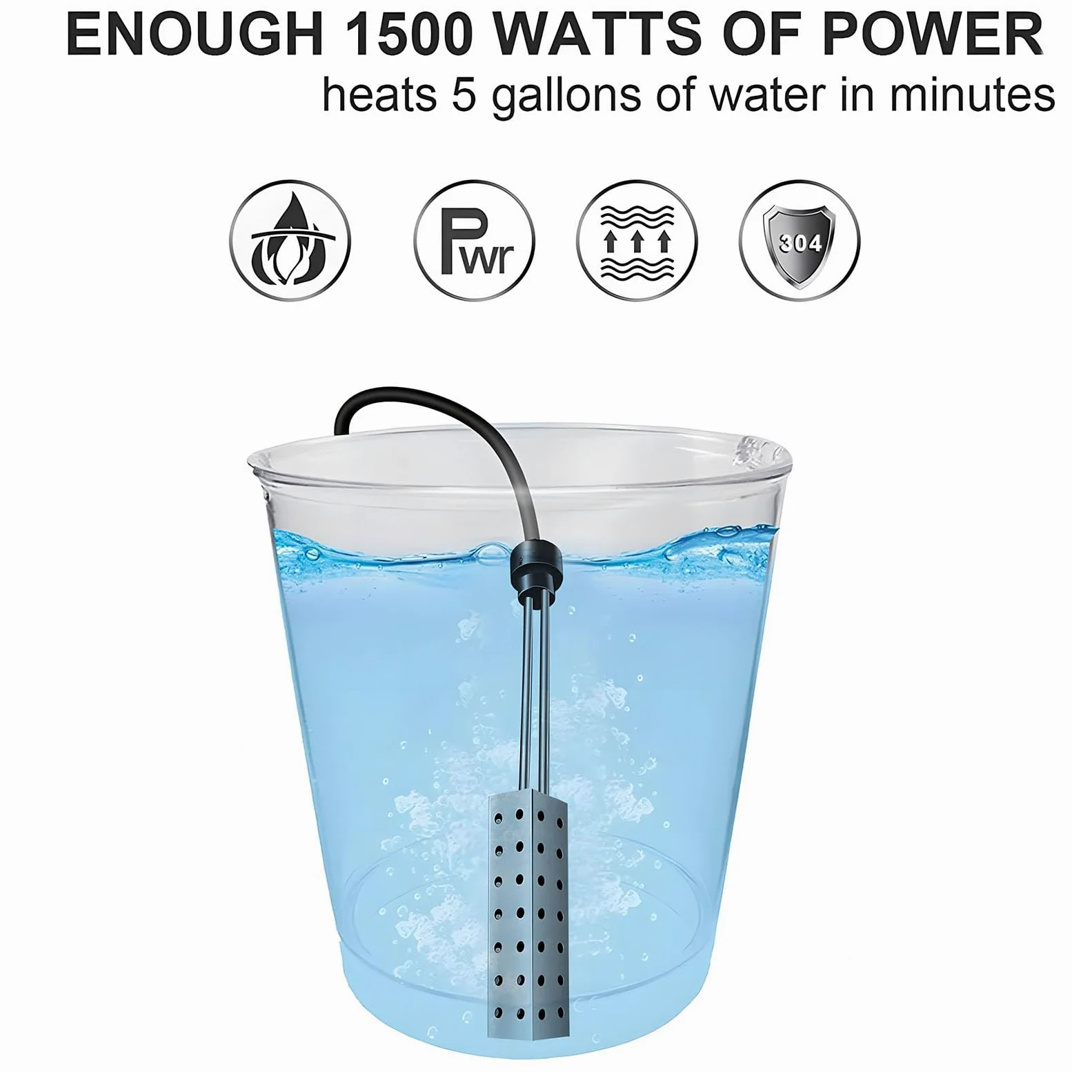 Riscaldatore di Immersione elettrica termostatica 2500w-controller Digitale e Elemento in Acciaio Inossidabile per Vasca, pagaia e Riscaldamento della Piscina Fuori Terra